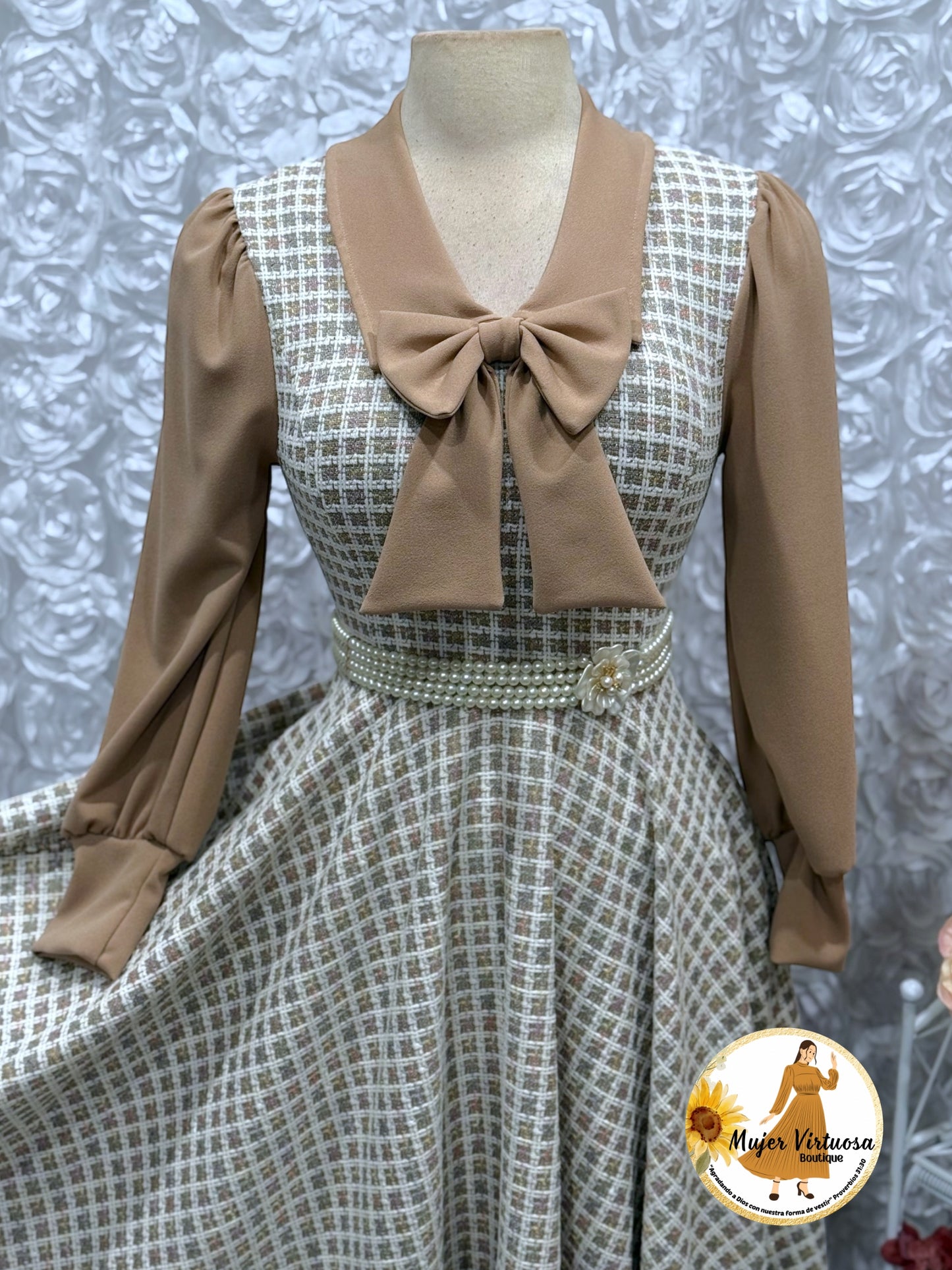 Adara Mocha Tweed Dress