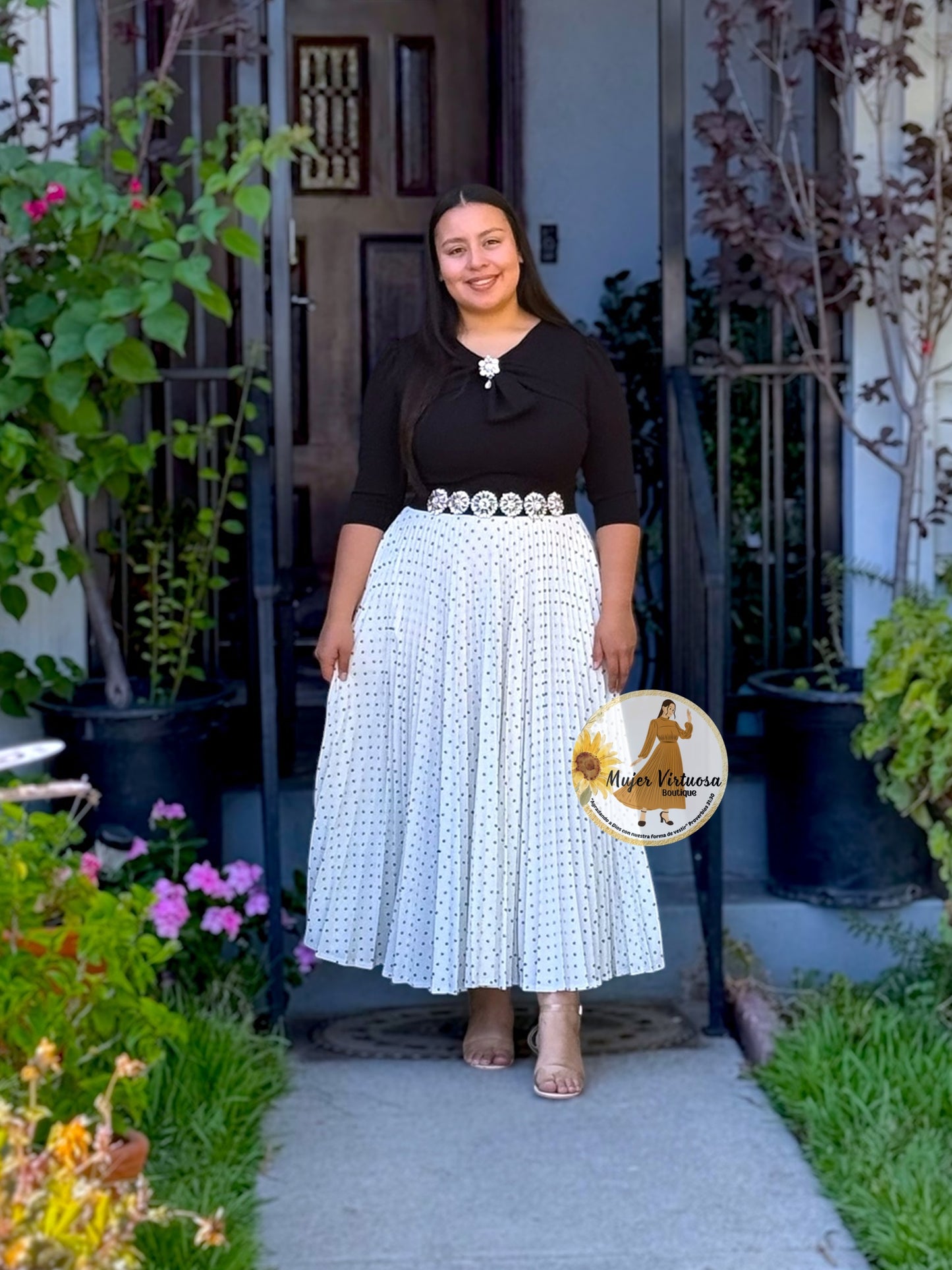 Berenice Black & White Polka Dot Dress