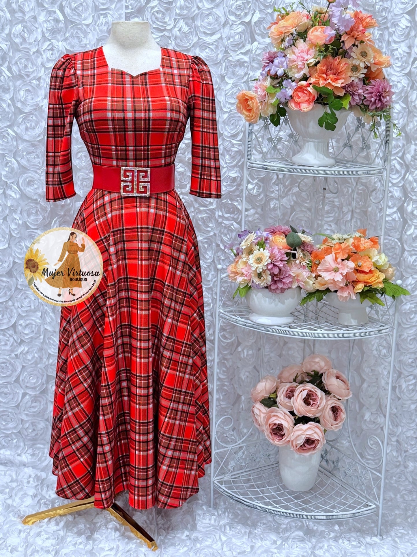 Lucy Red Plaid Dress