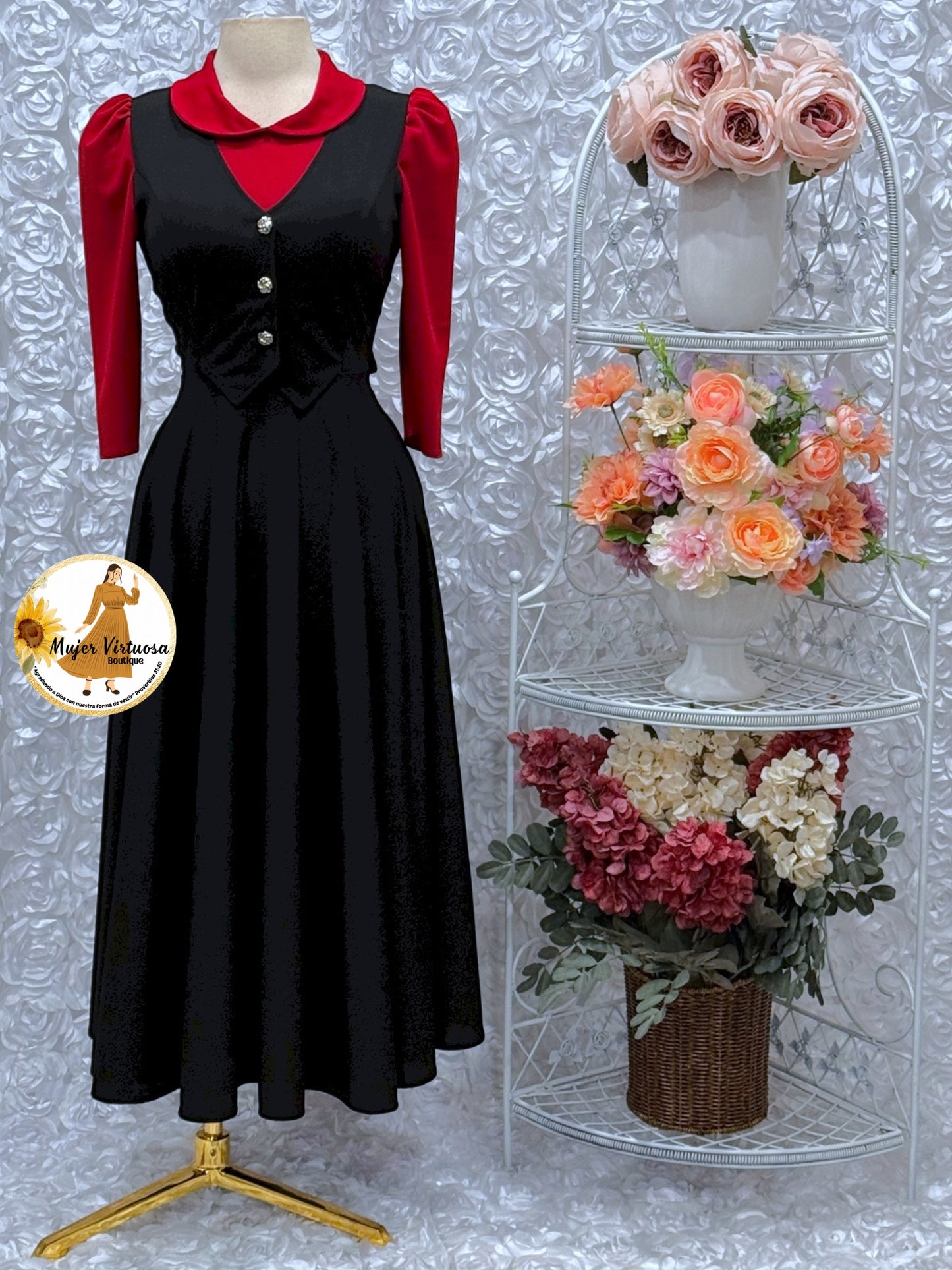 Red & Black 2 in 1 Dress