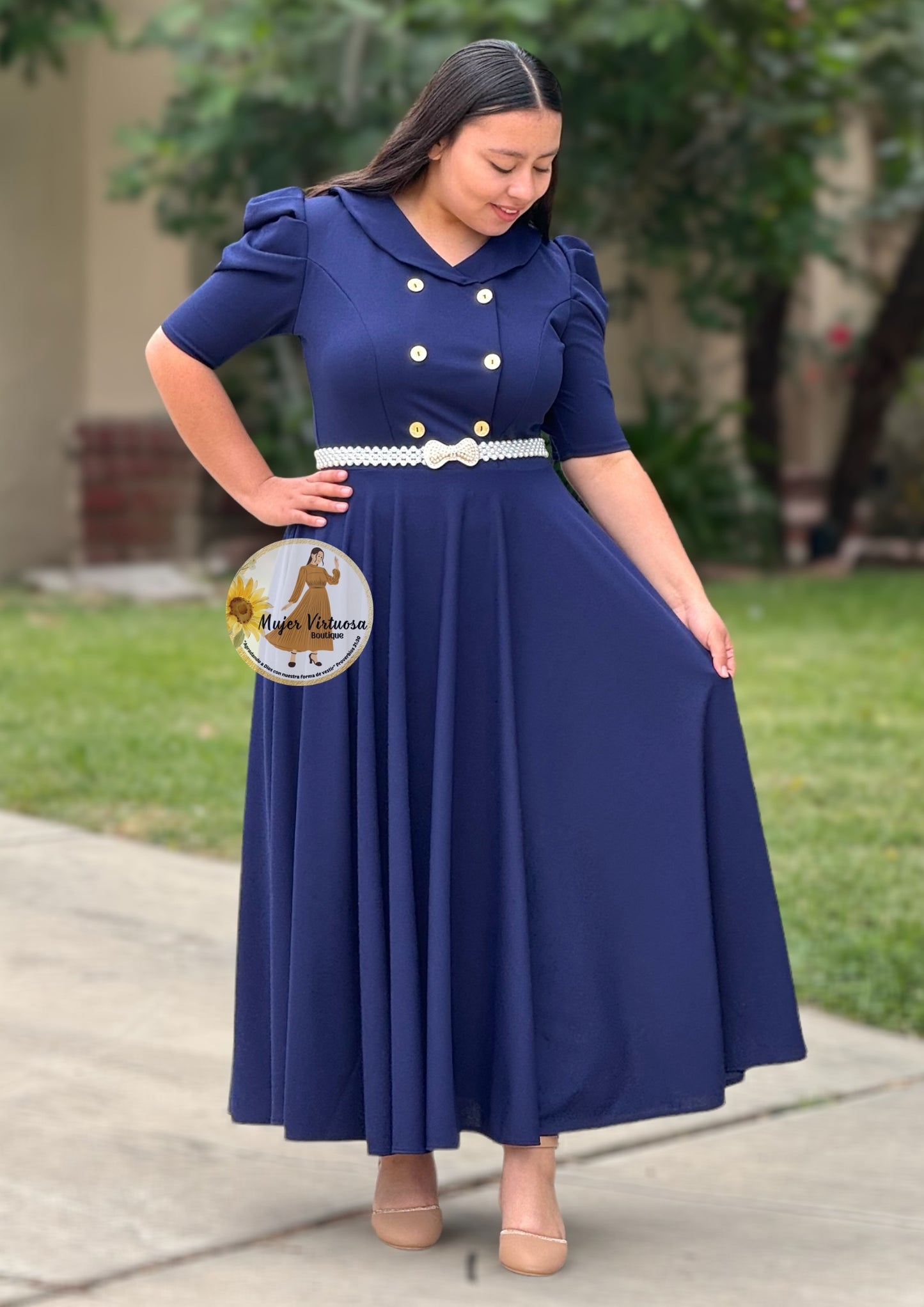 Dorothy Navy Blue Vintage Dress