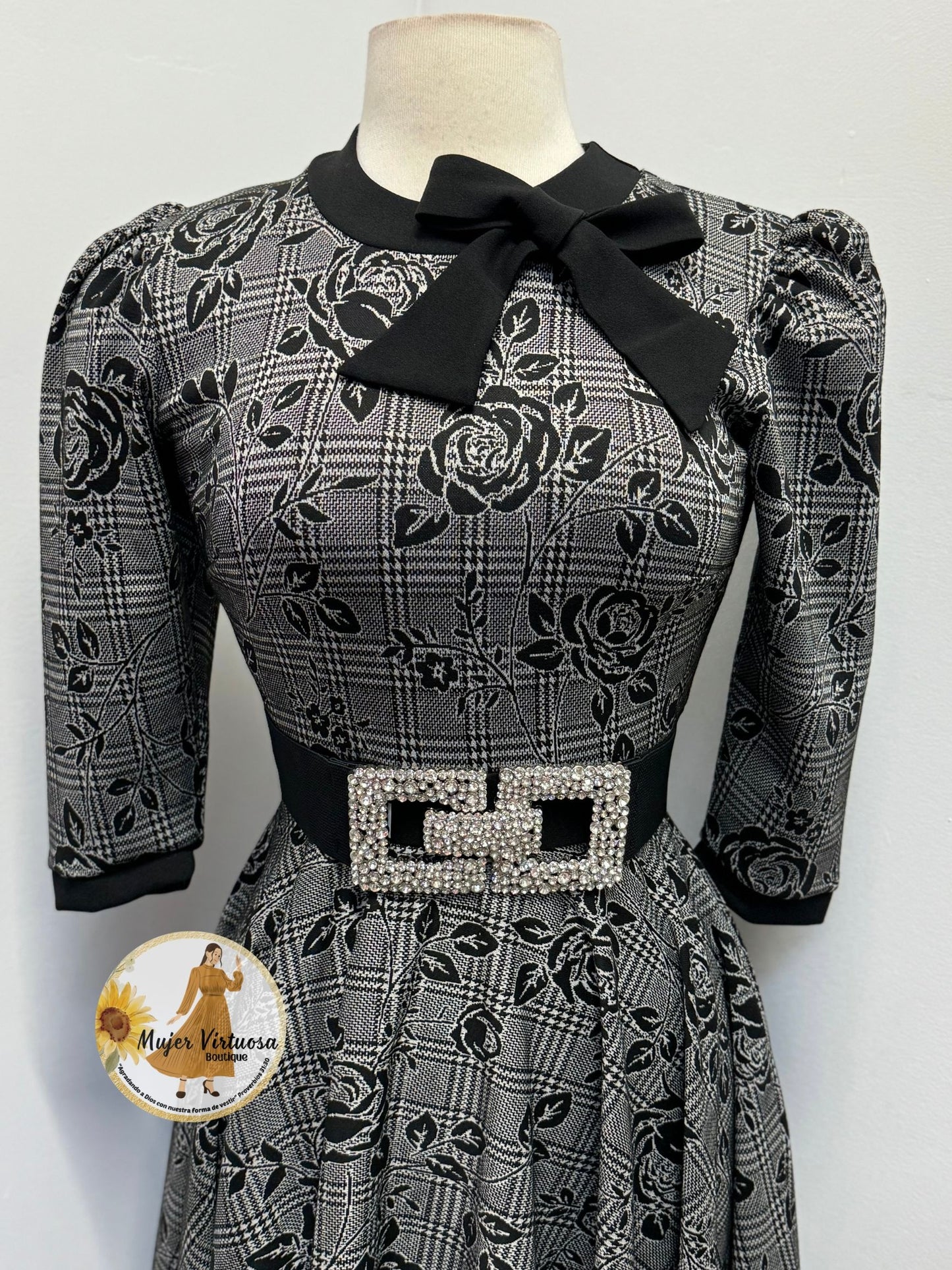 Juliette Black Roses Retro Dress