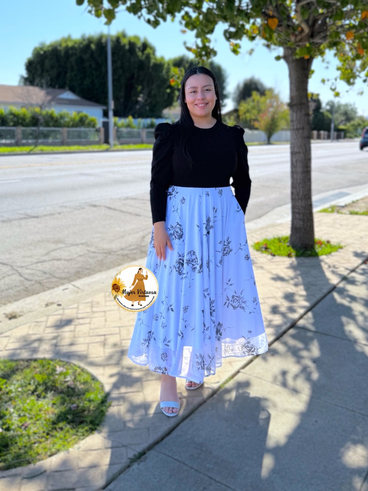 Eloisa Black & White Mesh Dress