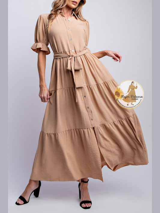 Khaki Casual Summer Dress