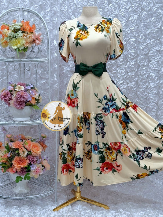Abigail Ivory Floral Dress