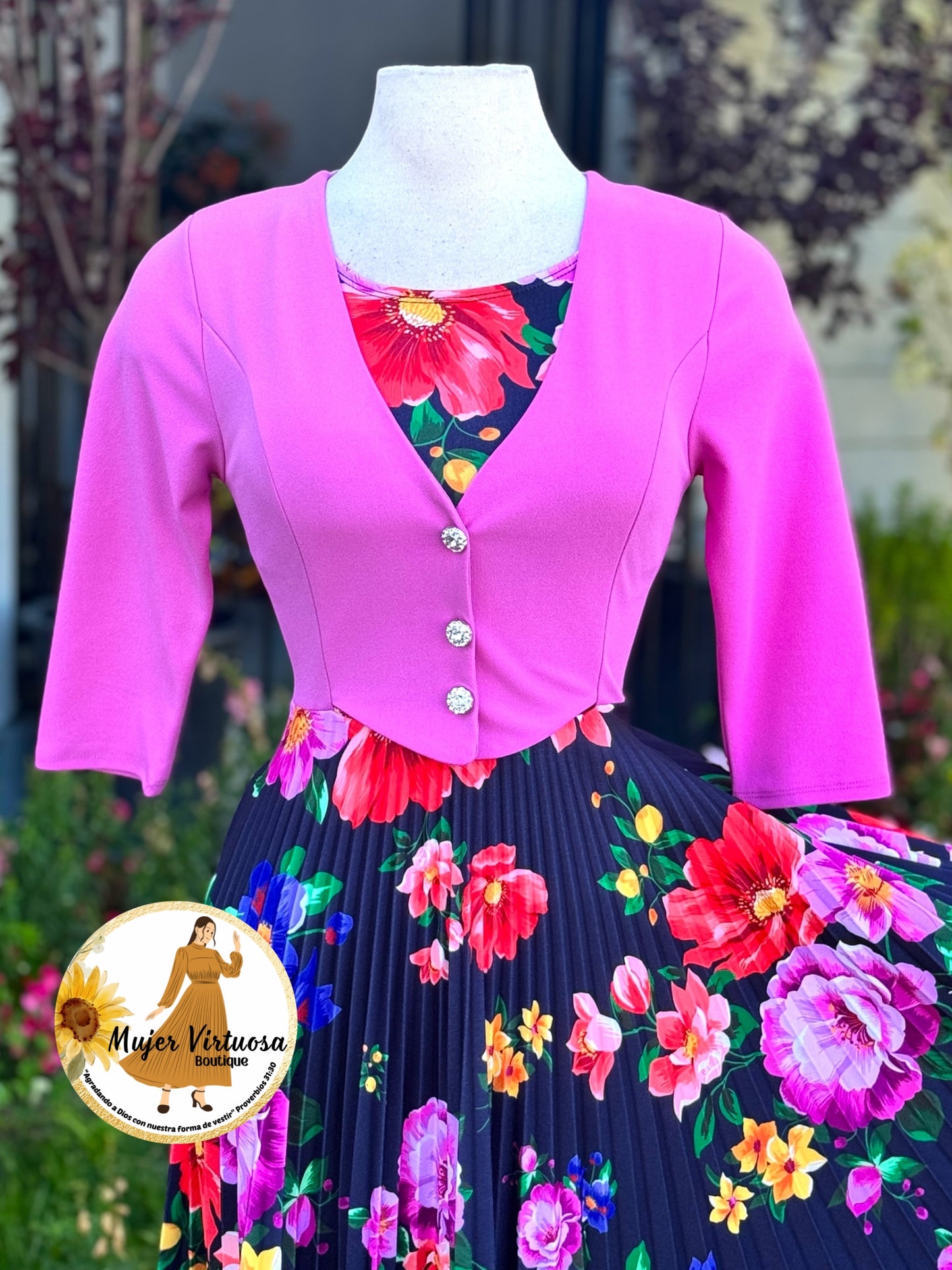 Maggie Pink/Navy Blazer Dress