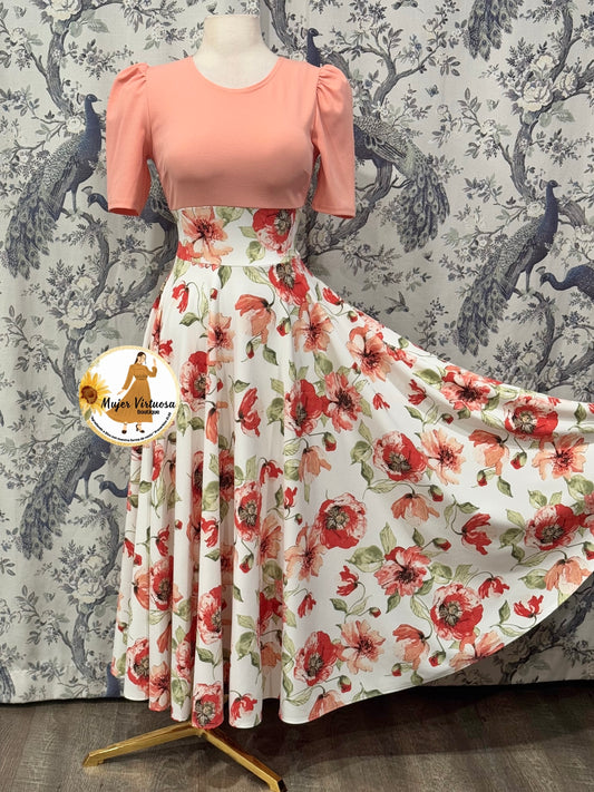 Eliana Melon Floral Dress