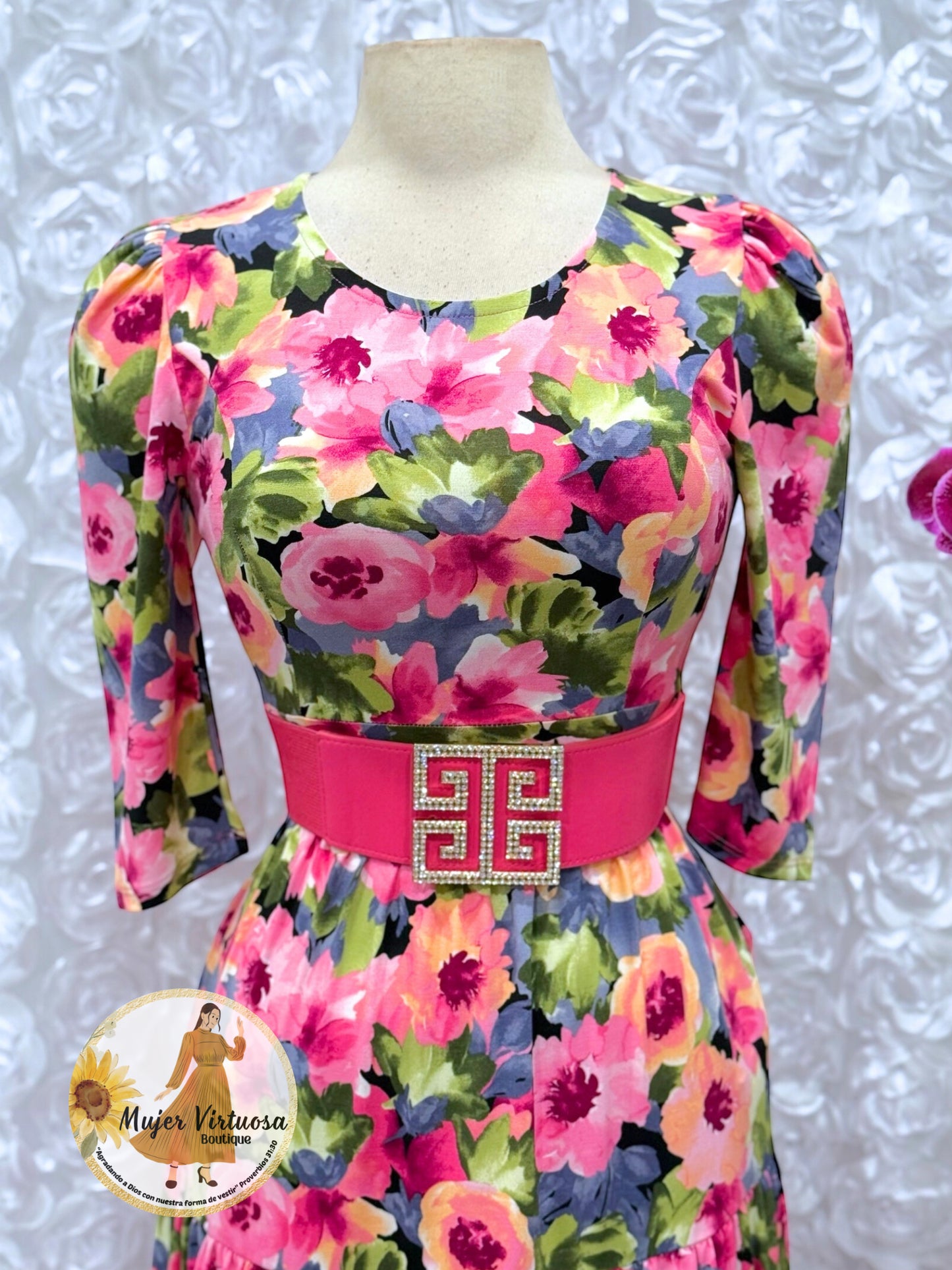 “Sunny days” Black Floral Dress