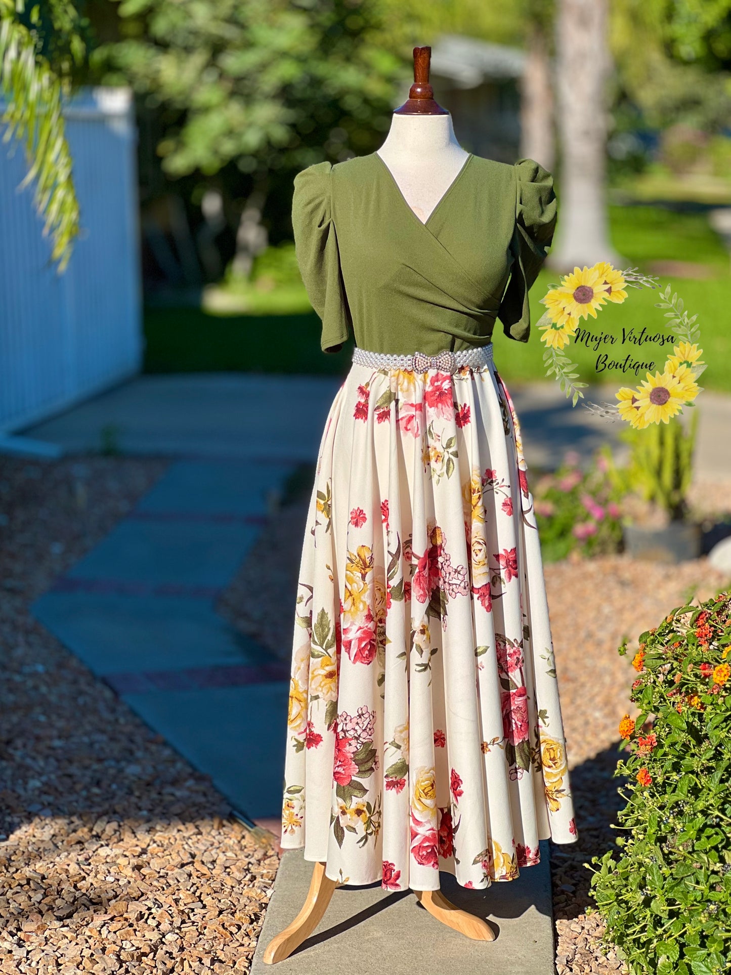 Susan Olive Floral Dress