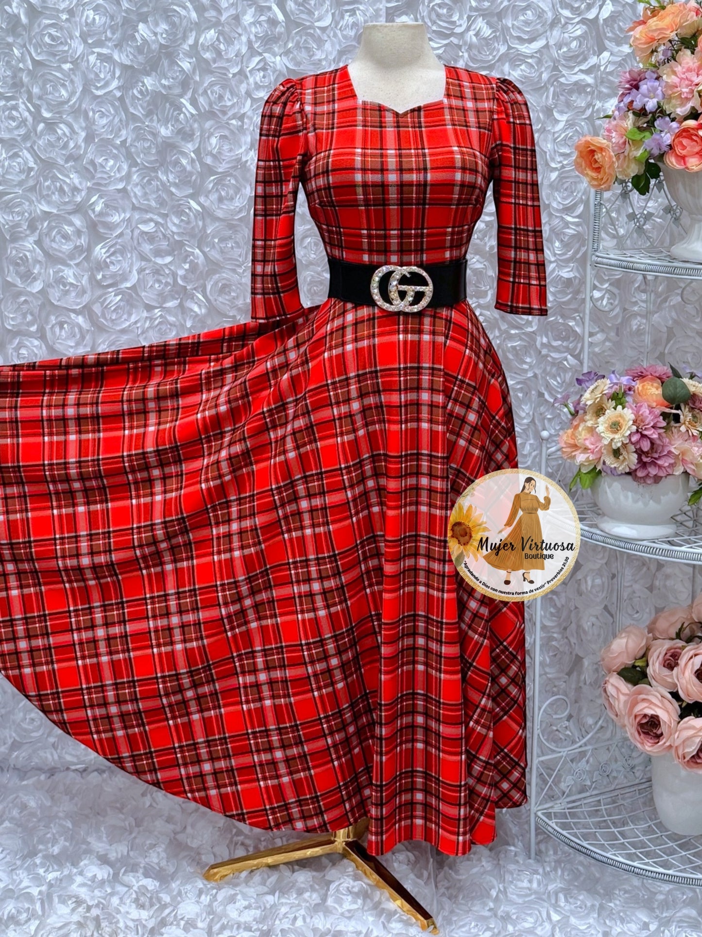 Lucy Red Plaid Dress