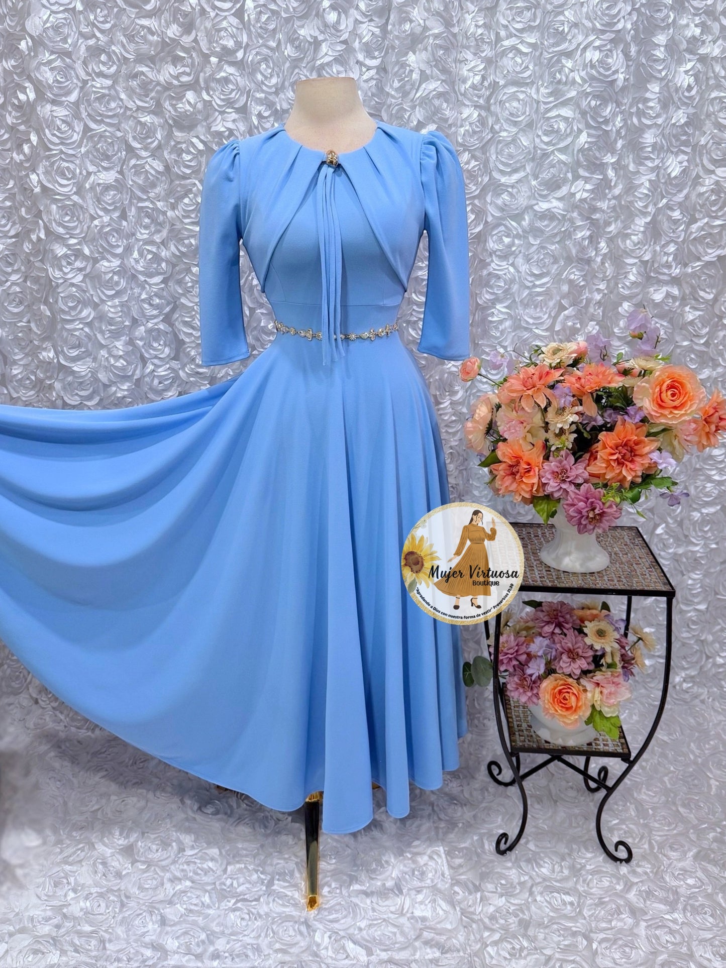 Roselyn Sky Blue Blazer Dress