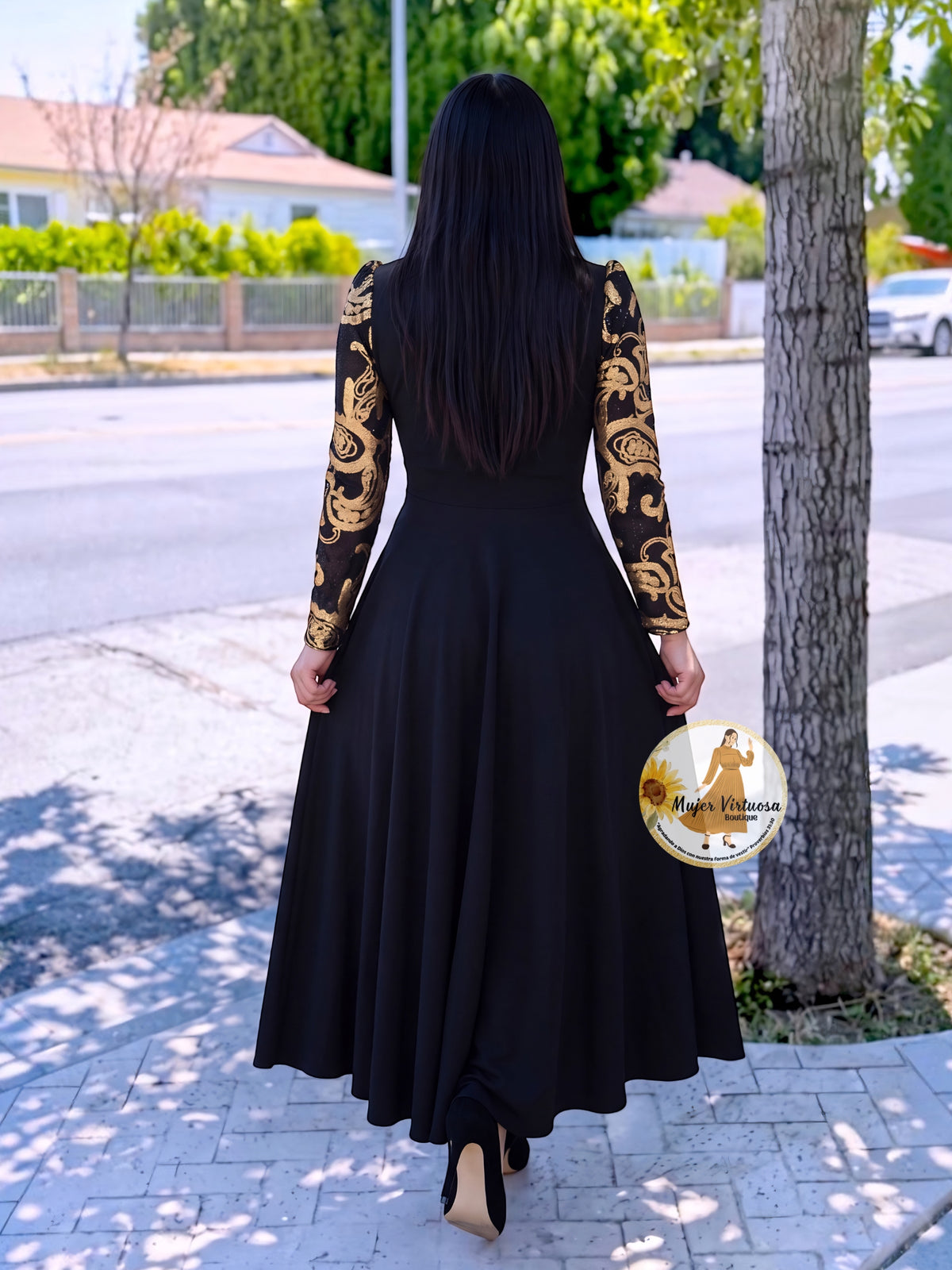 Damaris Black & Gold Dress