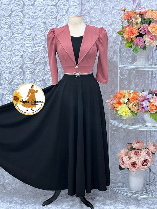 Astrid Rosa Viejo & Black Blazer Dress