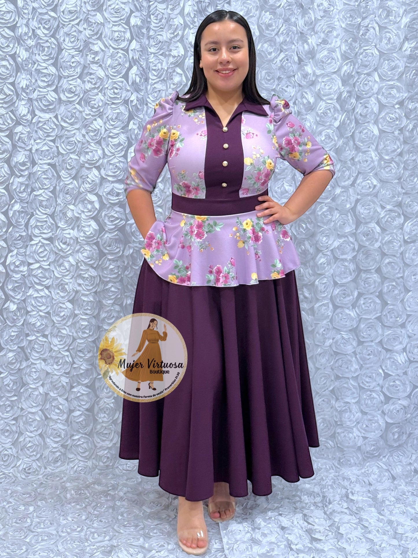 Analy Lilac & Purple Floral Dress