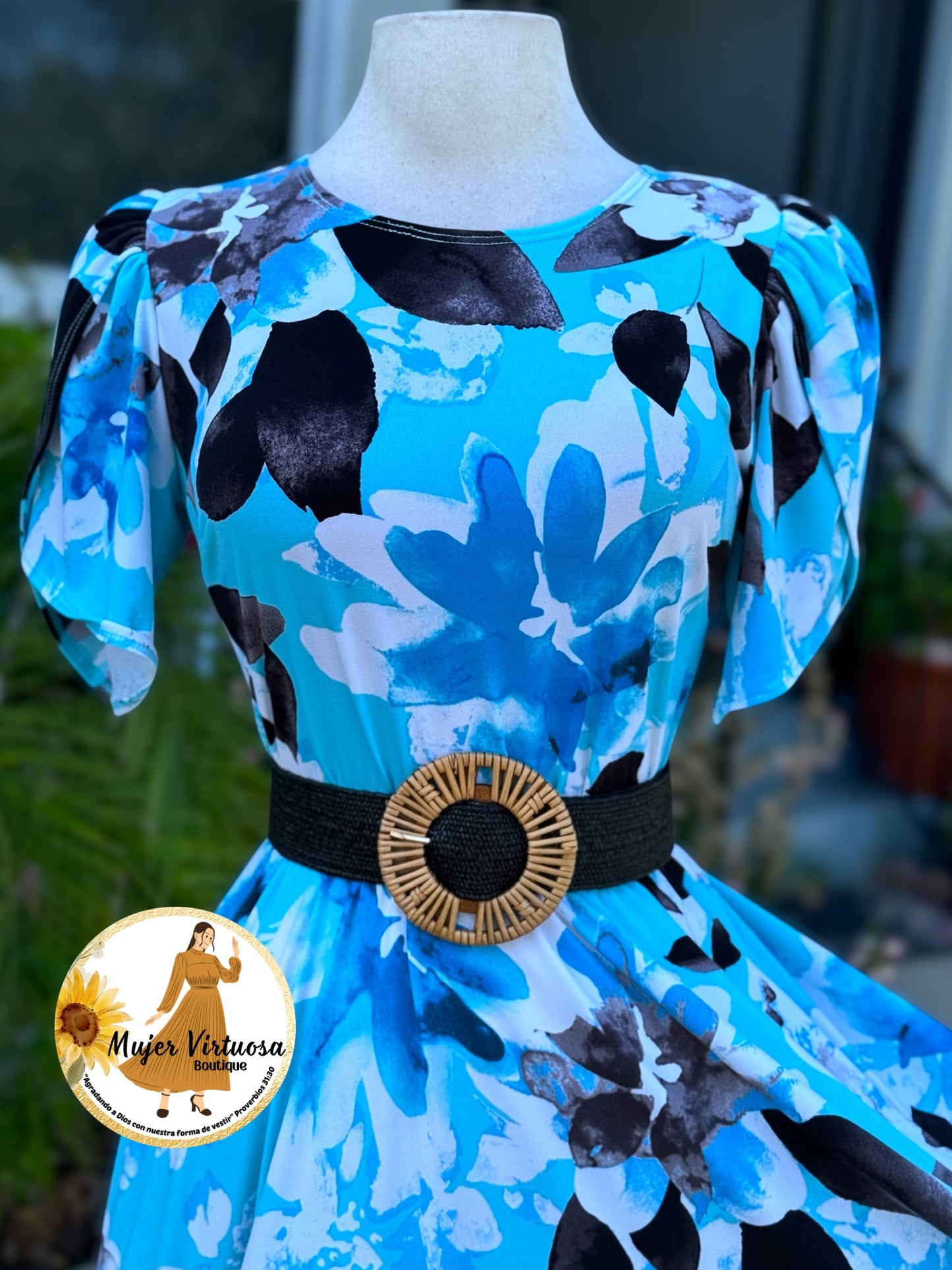 Abigail Blue Three Tier Dress