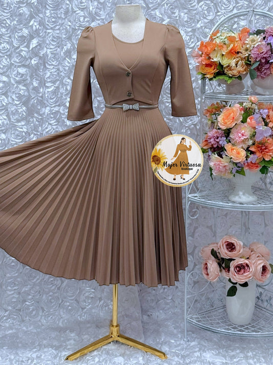 Milena Mocha Blazer Midi Dress