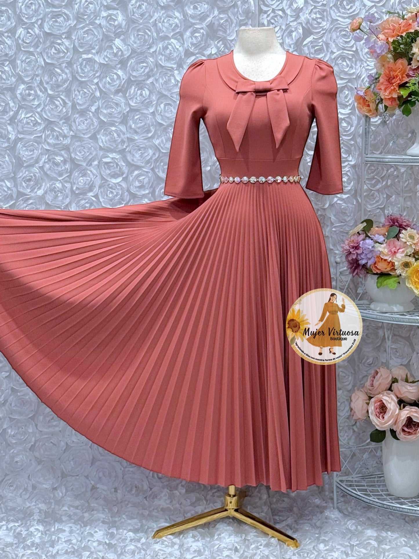 Agatha Mauve Sailor Pleated Dress