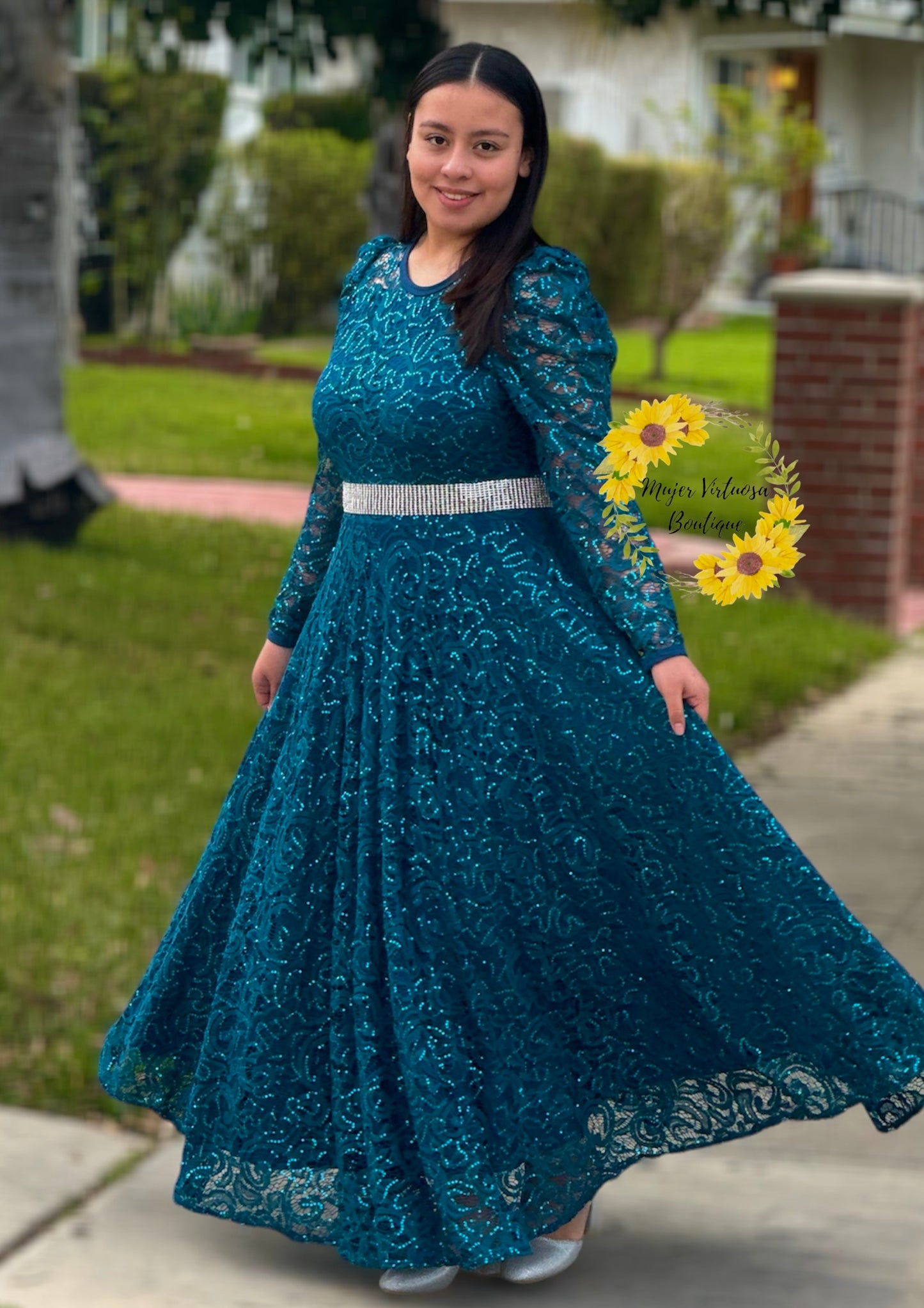 Ophelia Emerald Sequin Dress