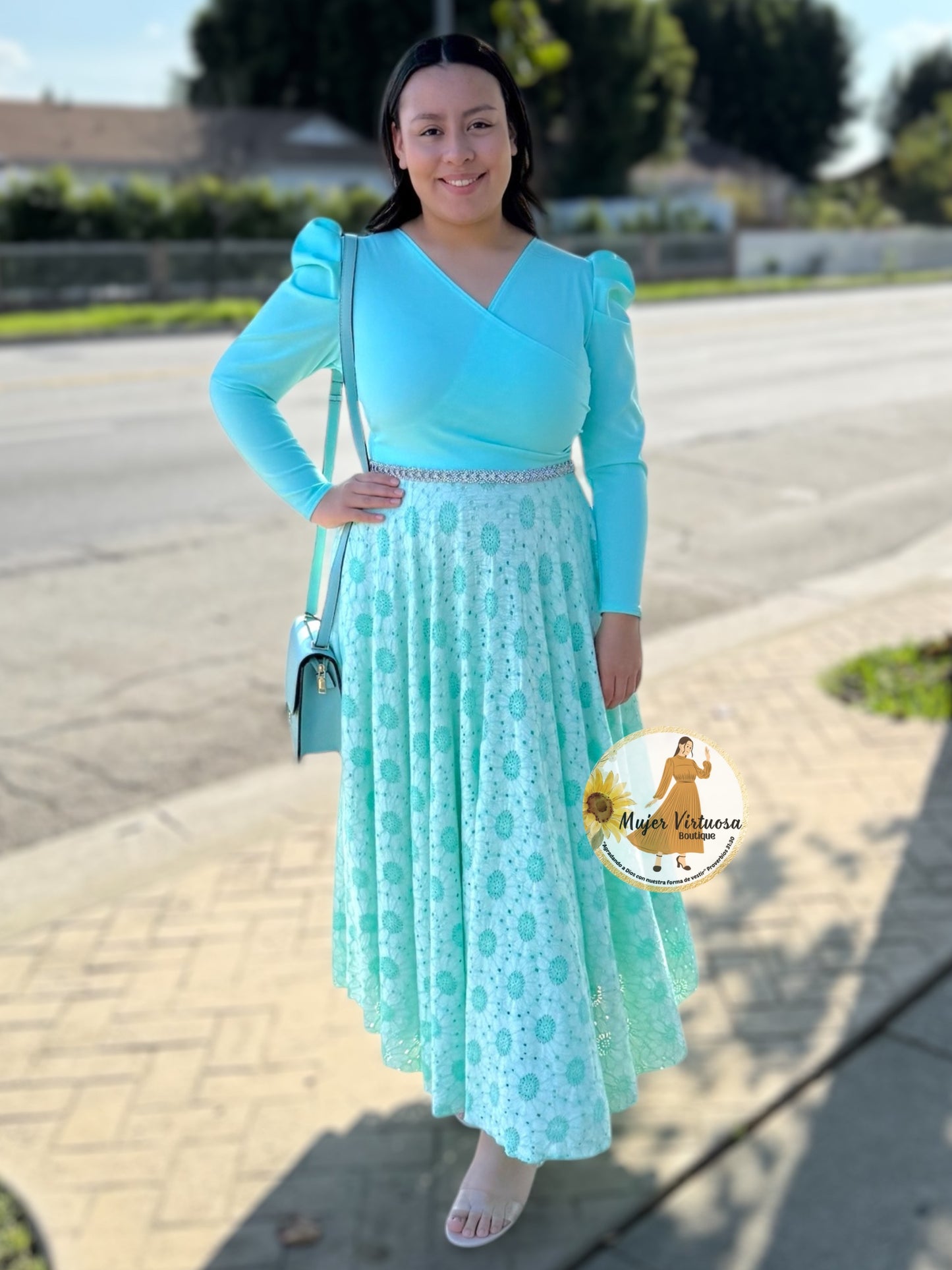 Larissa Mint Floral Dress