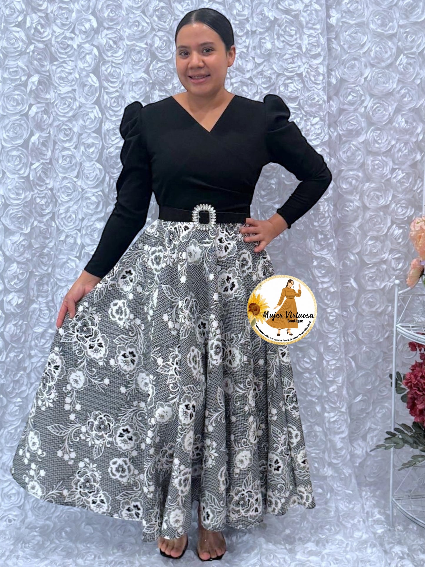 Larissa Black & Floral Dress