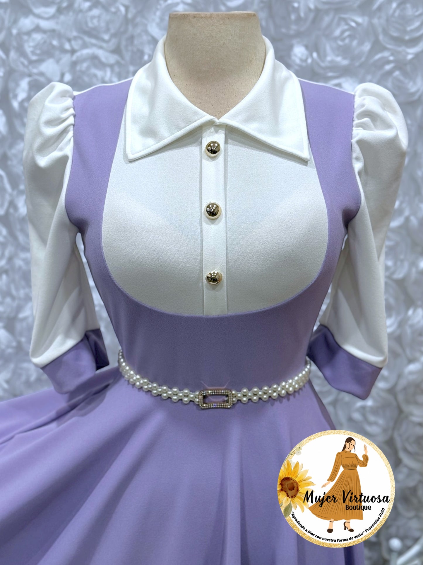 Lilac & White 2 in 1 Dress