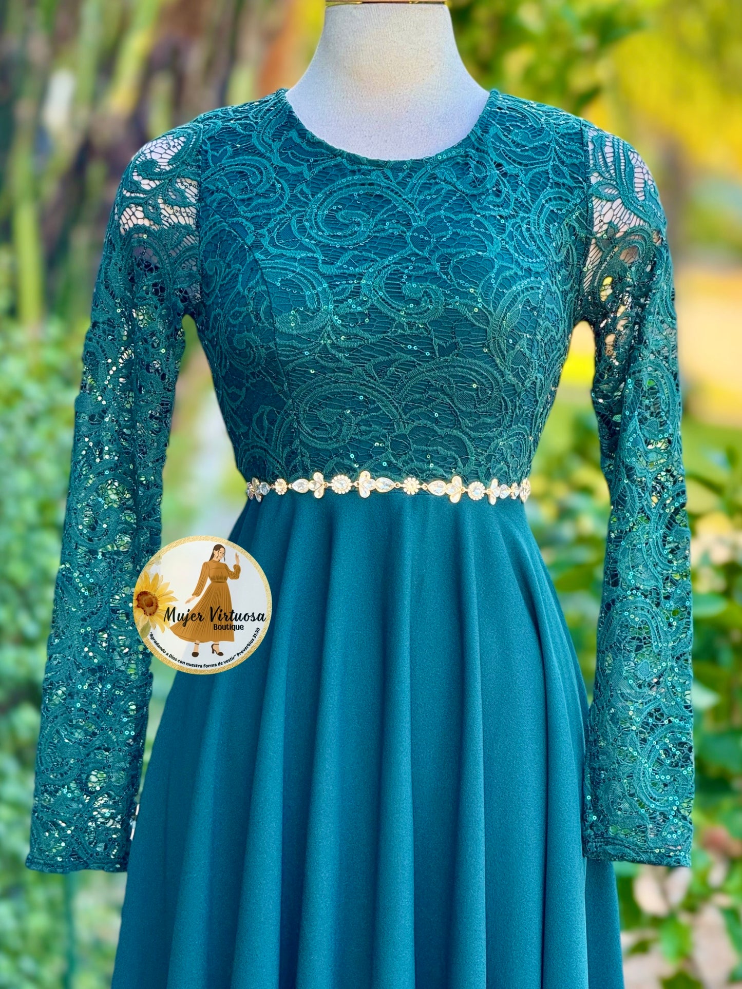 Anabel Hunter Green Lace Dress