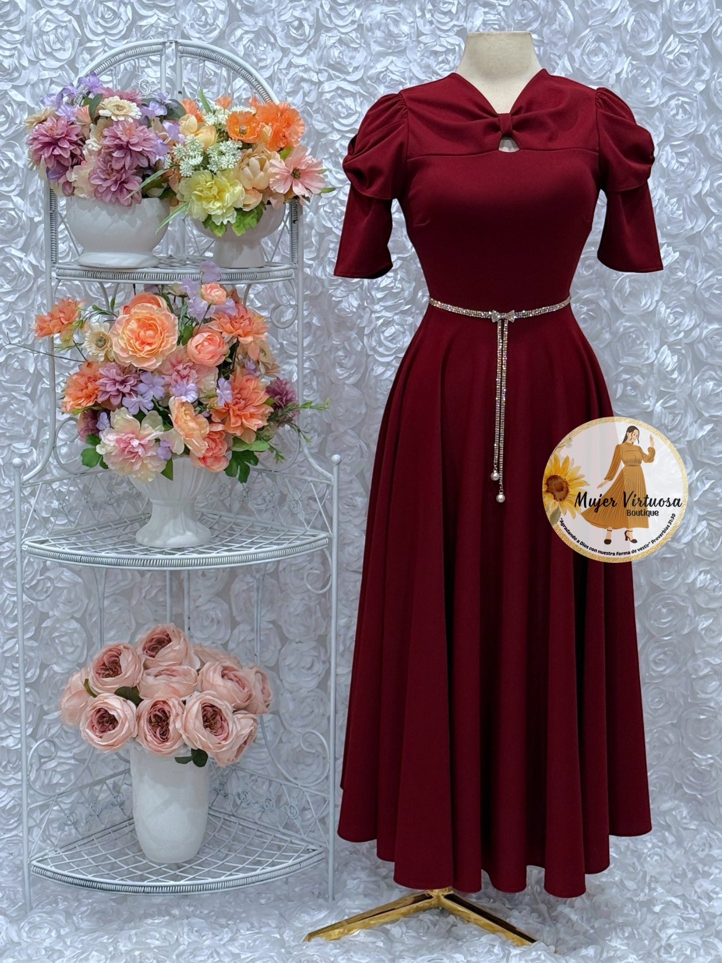 Bianca Burgundy Dress