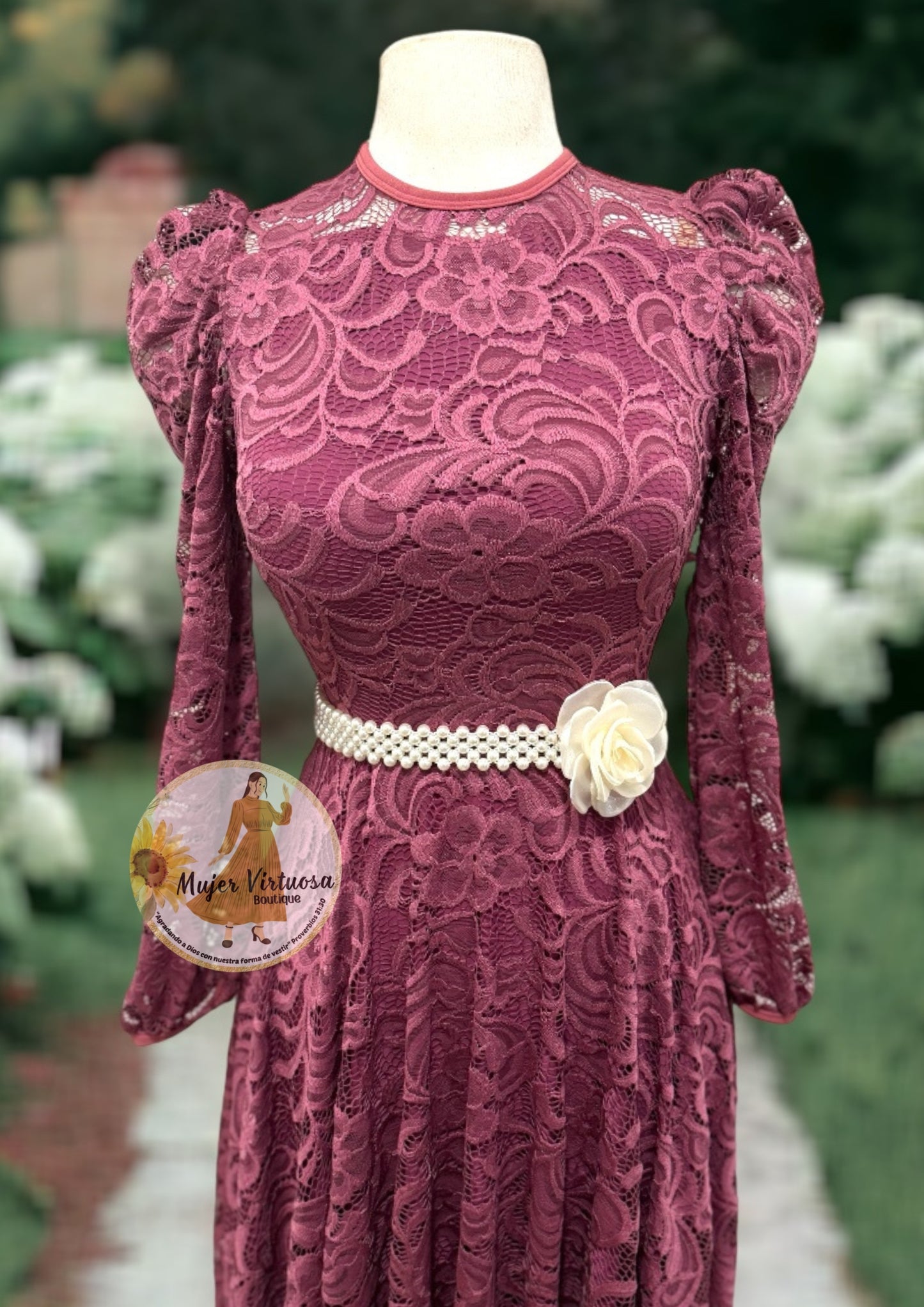 Ophelia Mauve Lace Dress