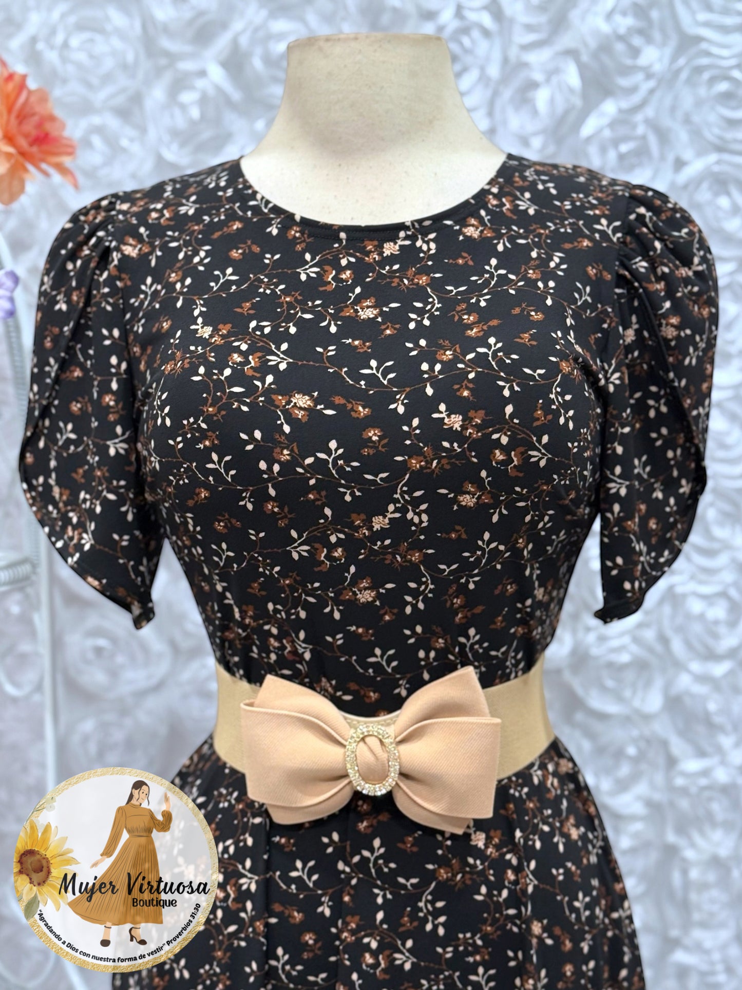 Abigail Black Floral Dress