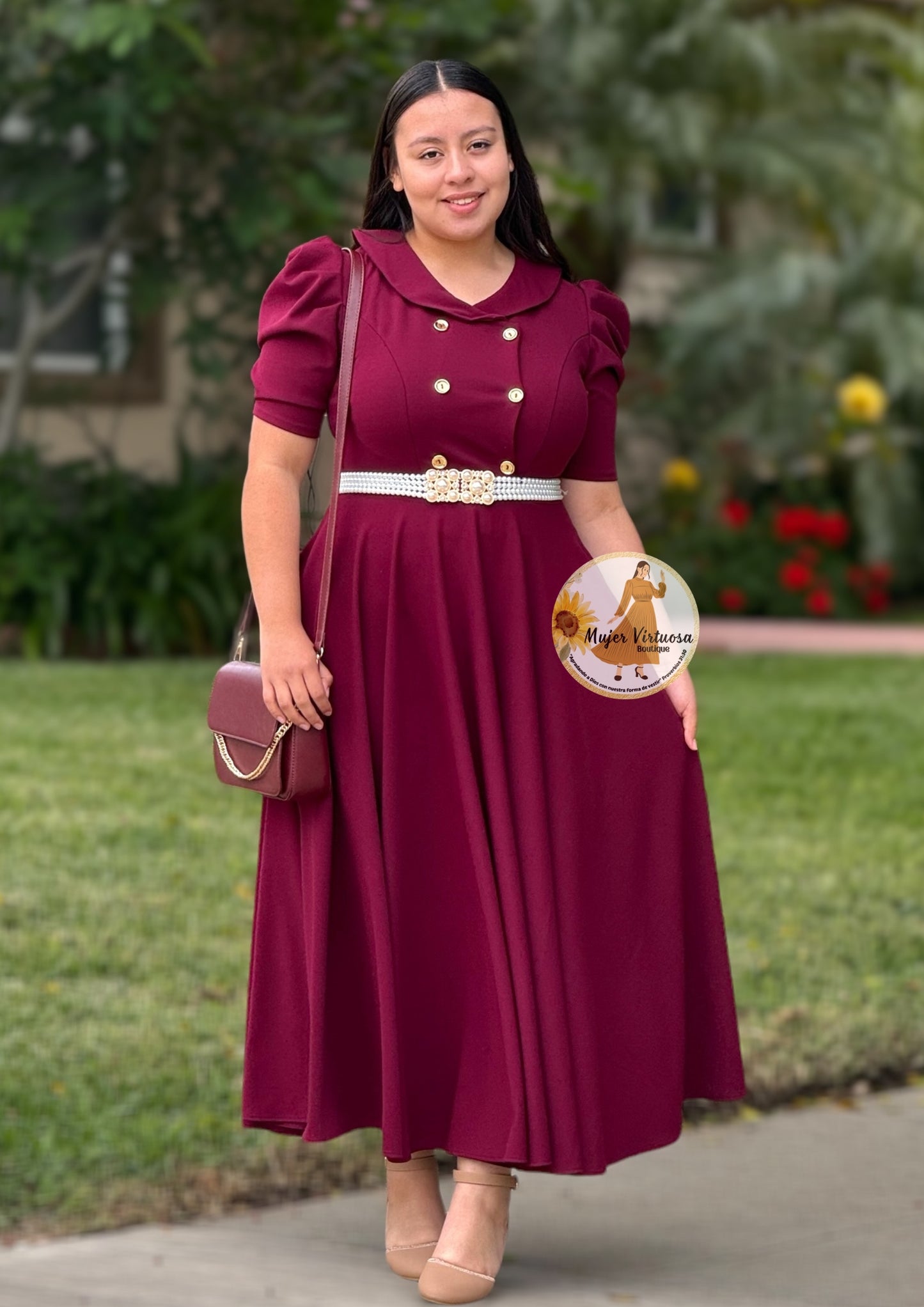 Dorothy Burgundy Vintage Dress