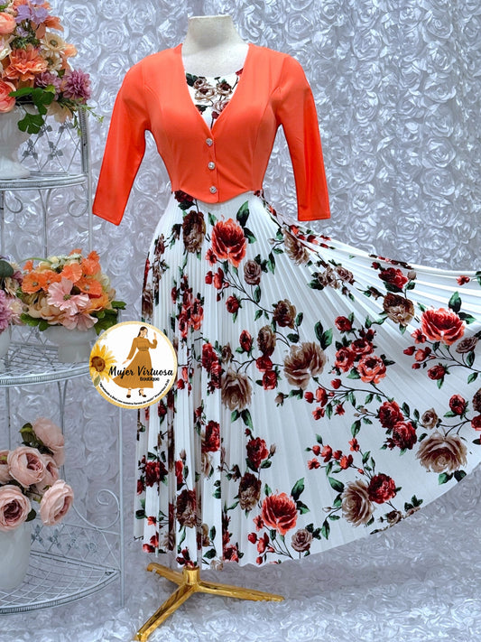 Maggie Orange/White Blazer Dress