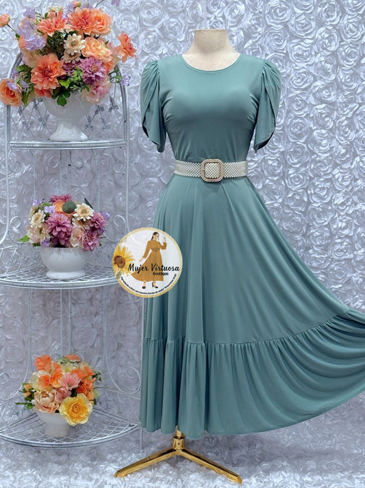 Ruth Aqua Maxi Dress