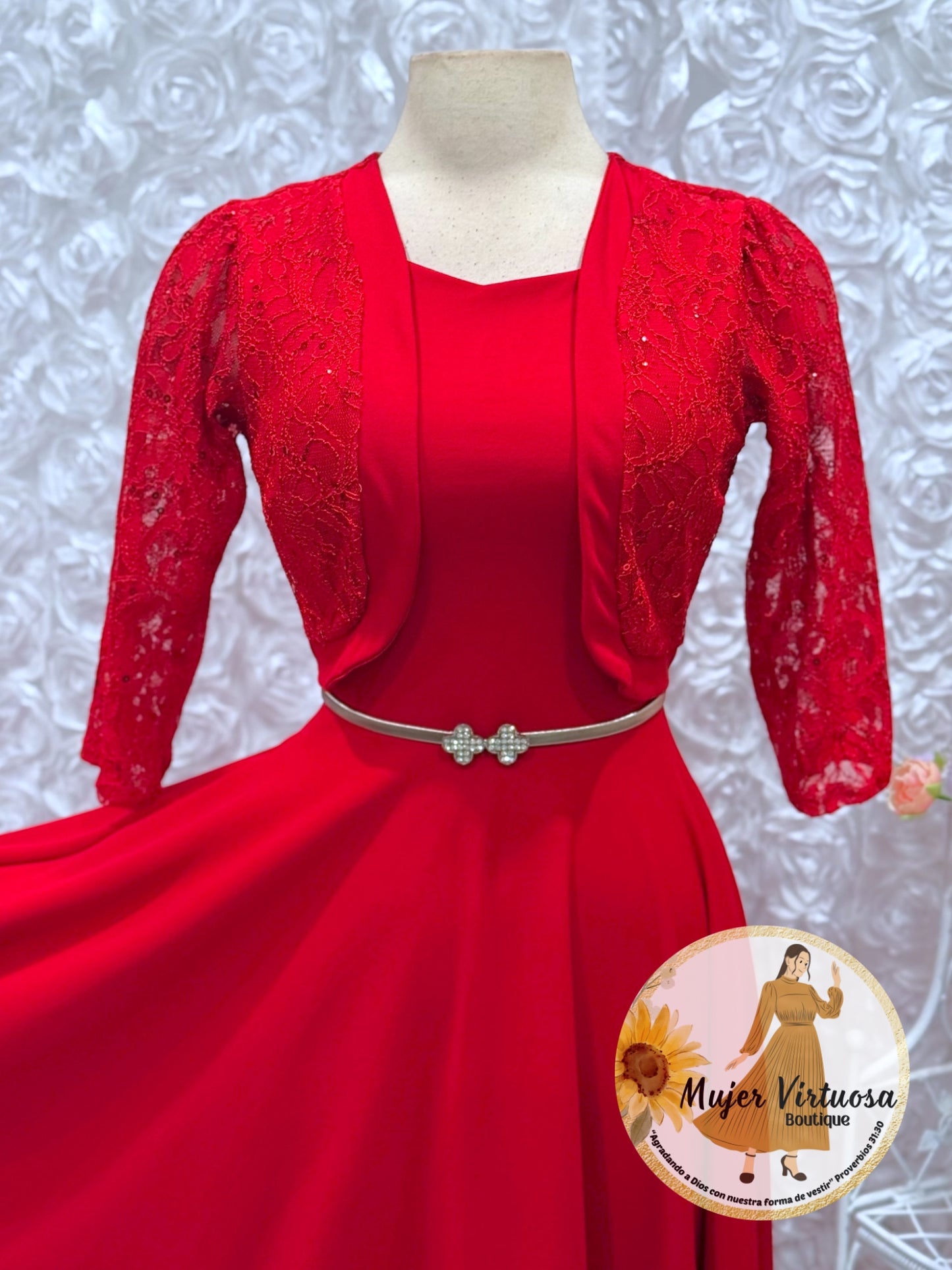 Emma Red Lace Blazer Dress