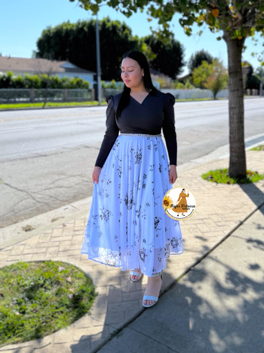 Larissa Grey & White Mesh Dress