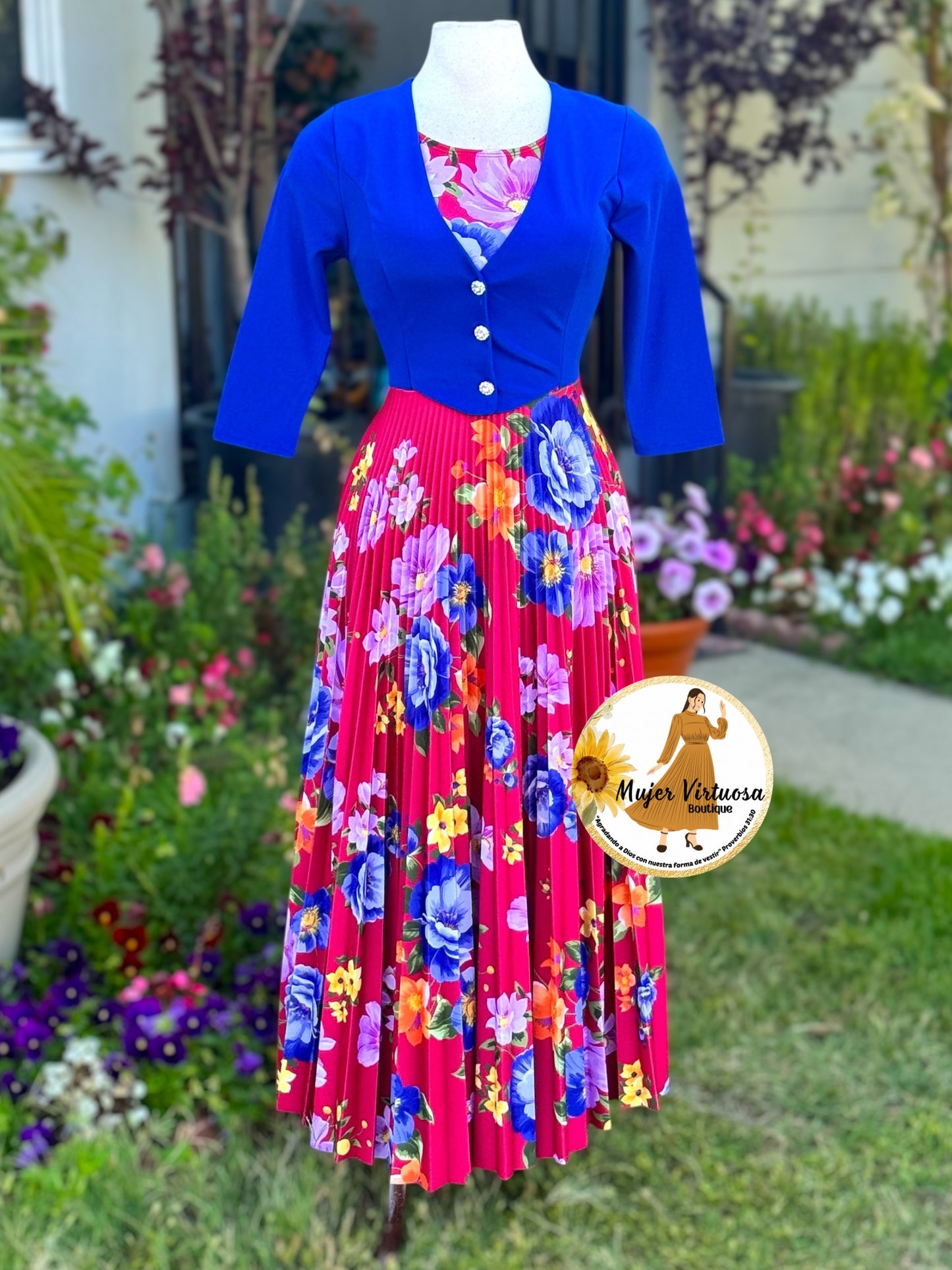 Maggie Royal Blue/Red Blazer Dress