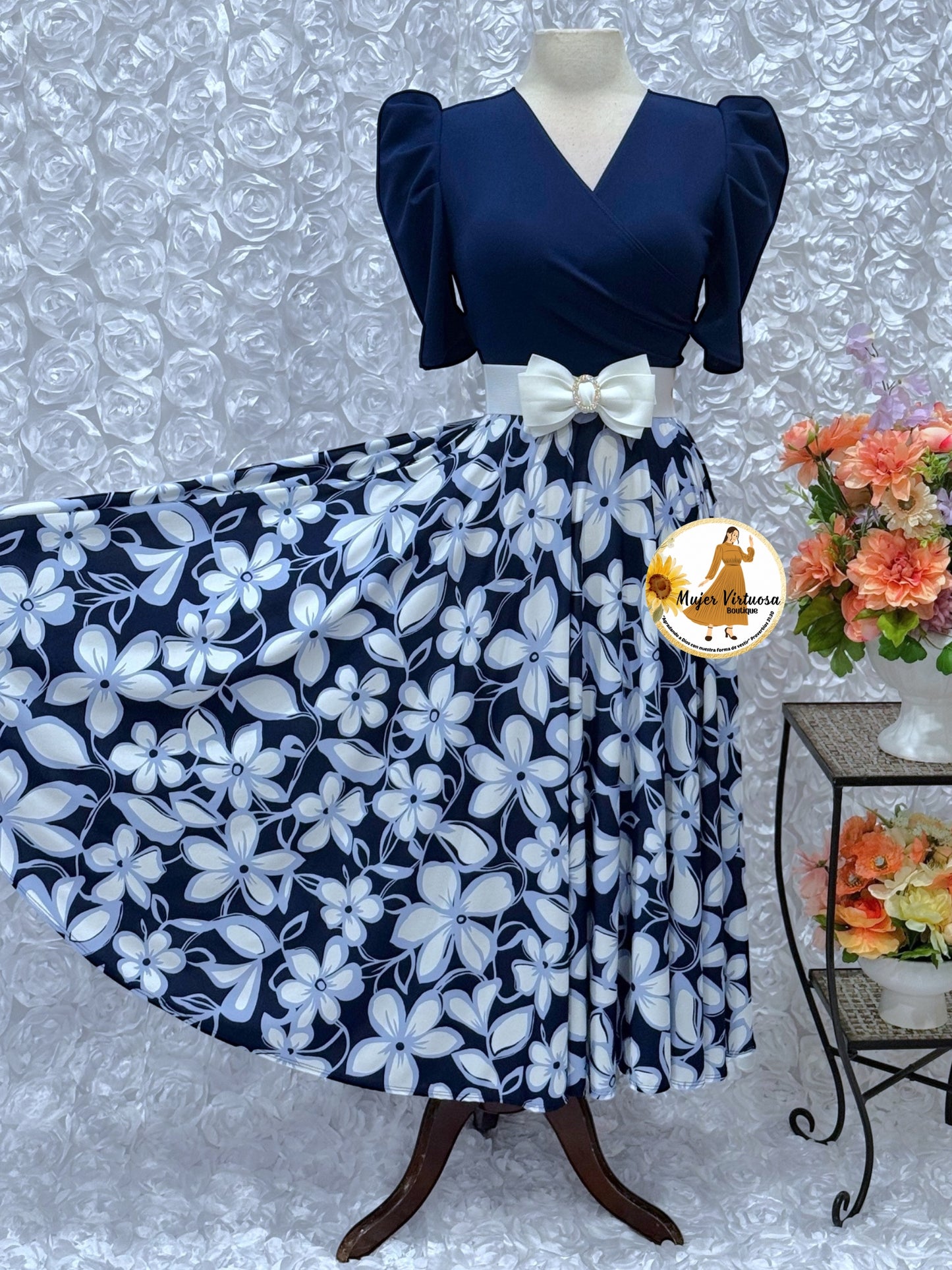 Suri Navy Floral Dress
