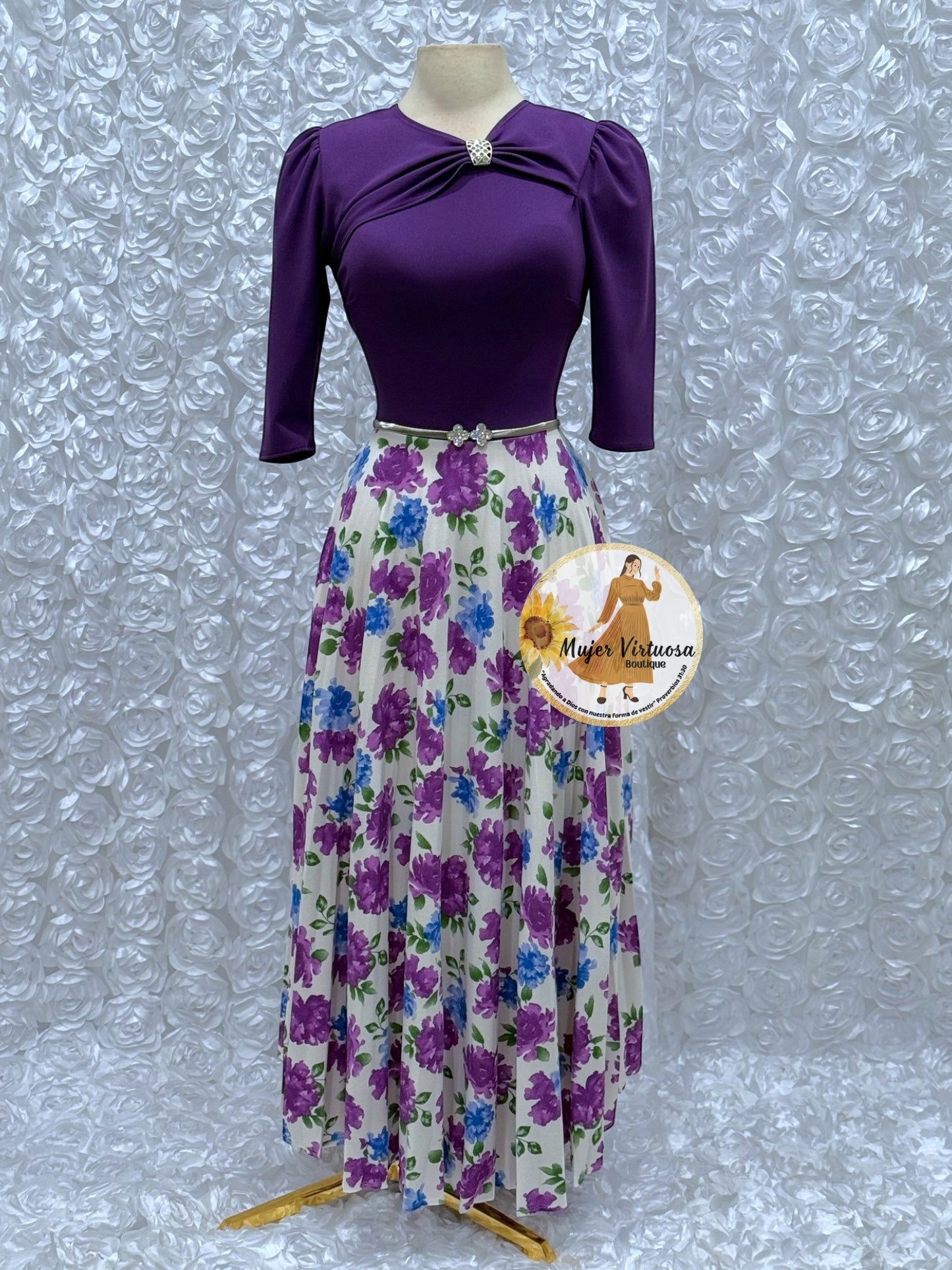 Rosalie Purple Pleated Dress