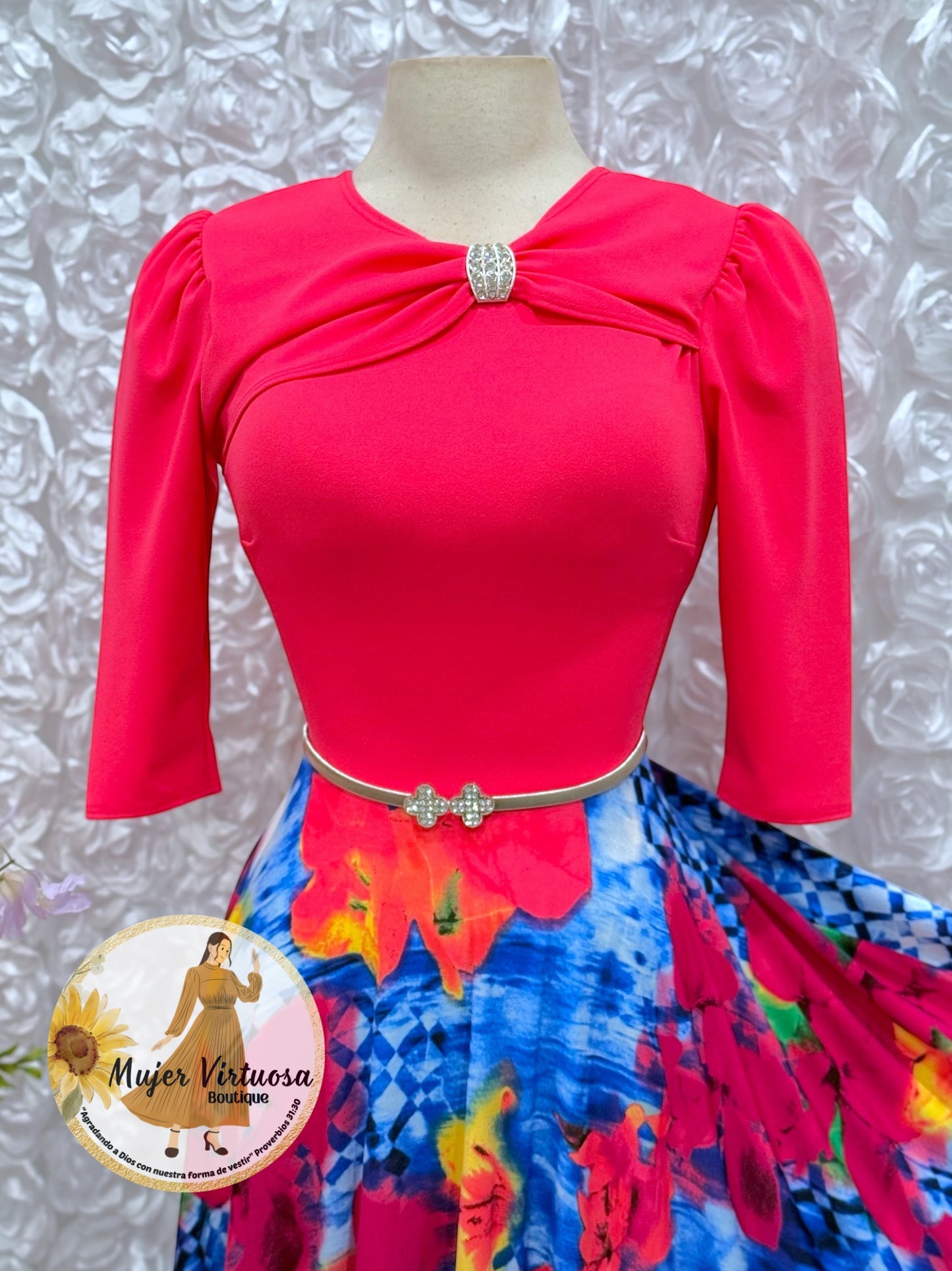 Rosalie Fucsia Colorful Print Dress