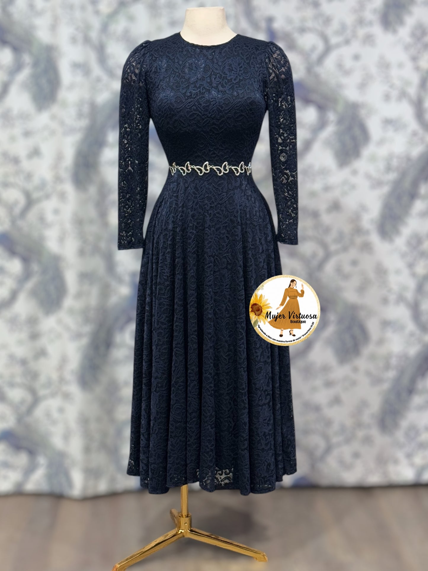 Valerie Navy Lace Dress