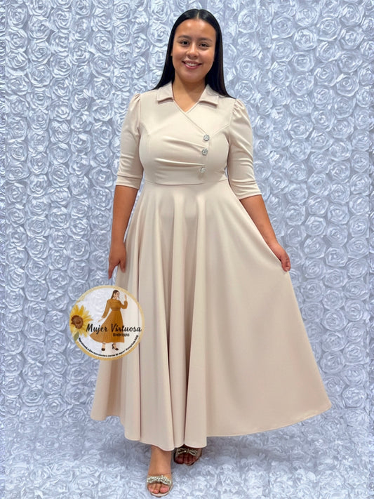 Priscila Beige Dress