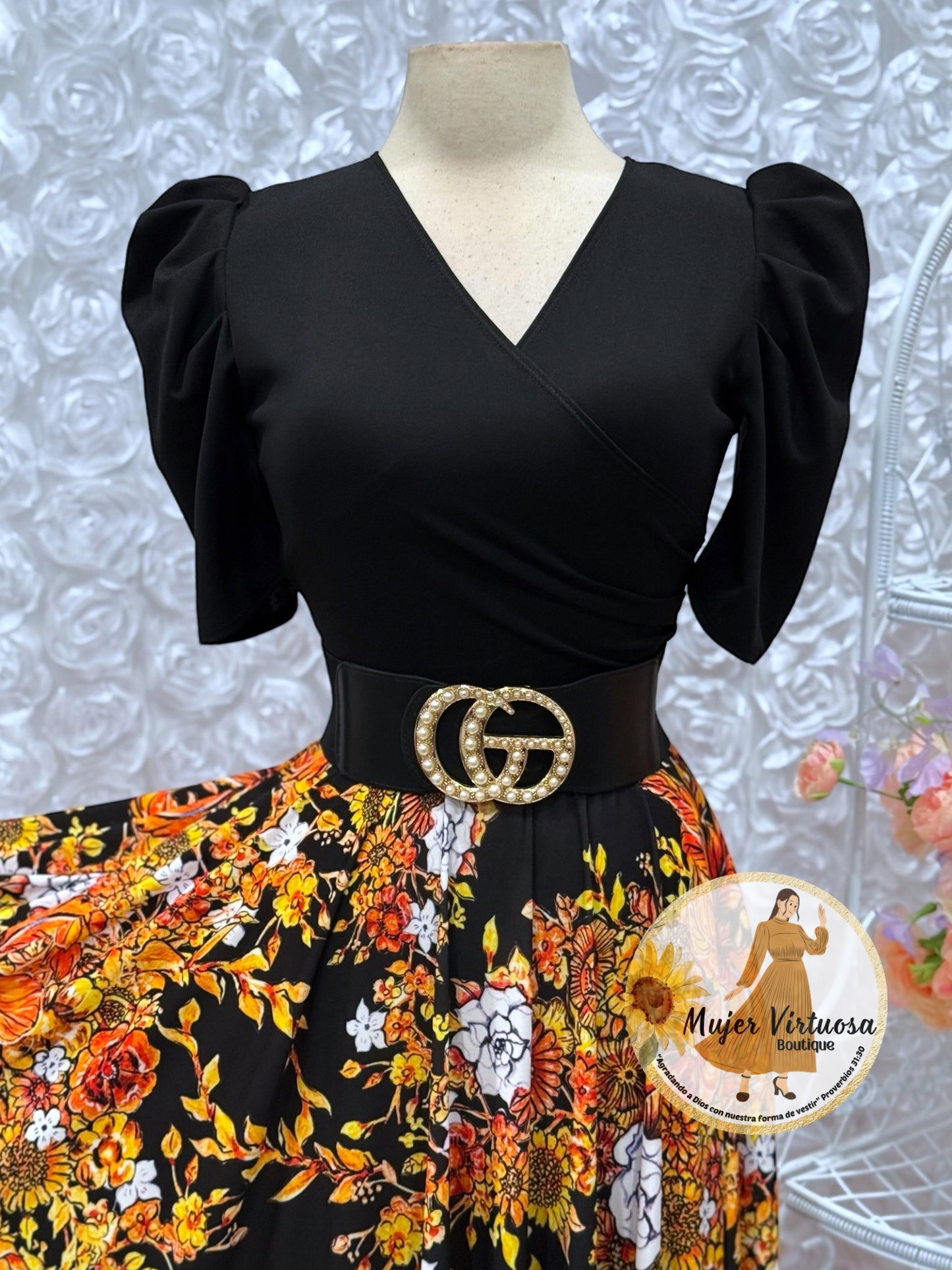 Suri Black Floral Dress