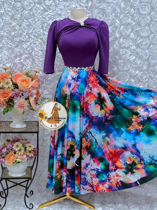 Rosalie Violet Floral Dress