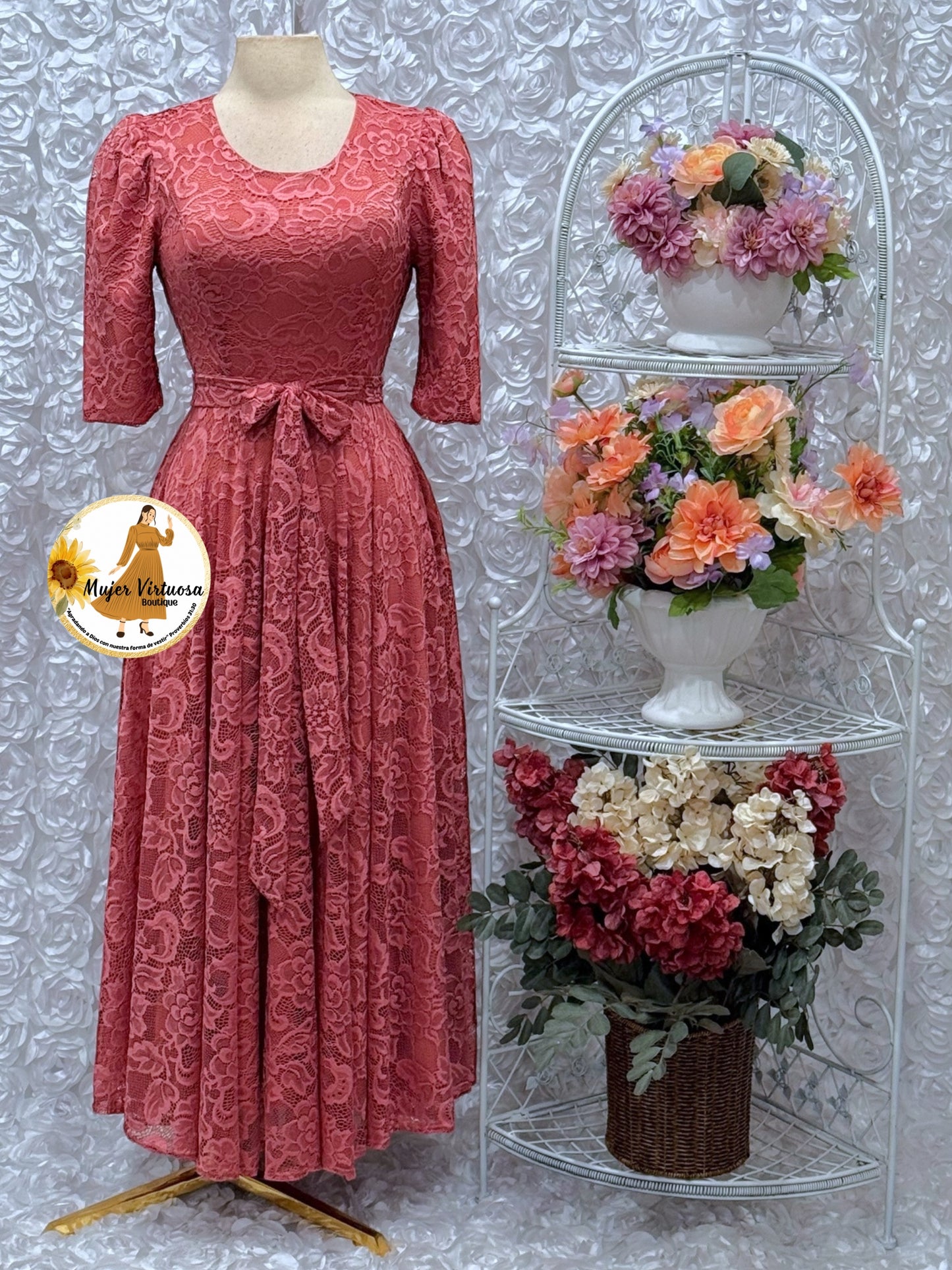 Camila Rosa Viejo Lace Dress