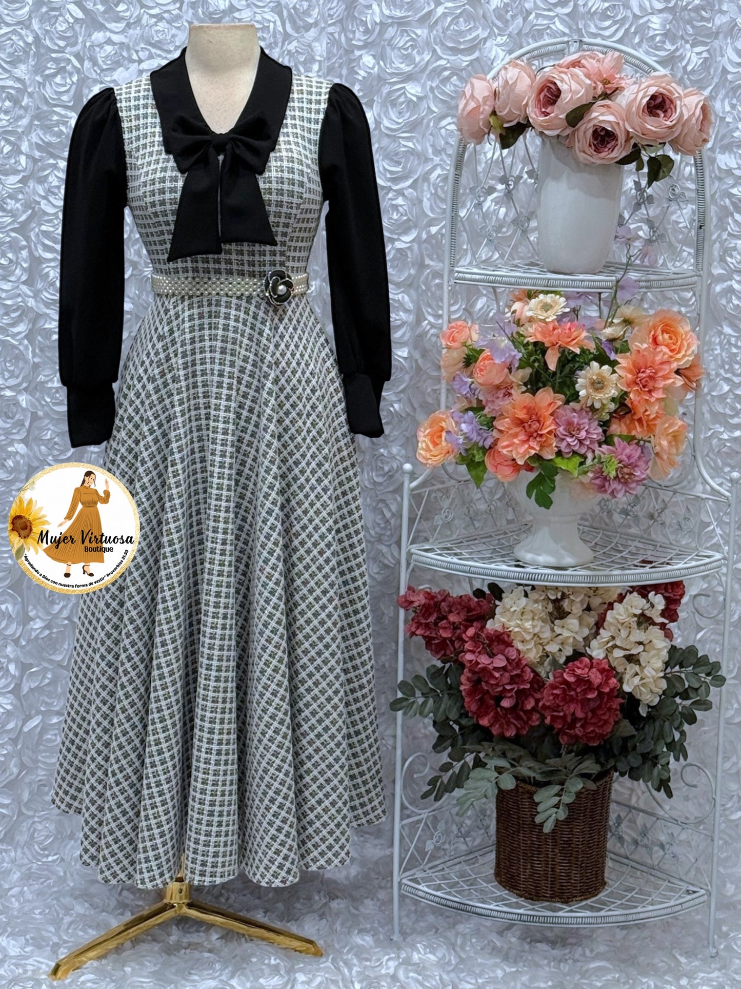 Adara Black Tweed Dress