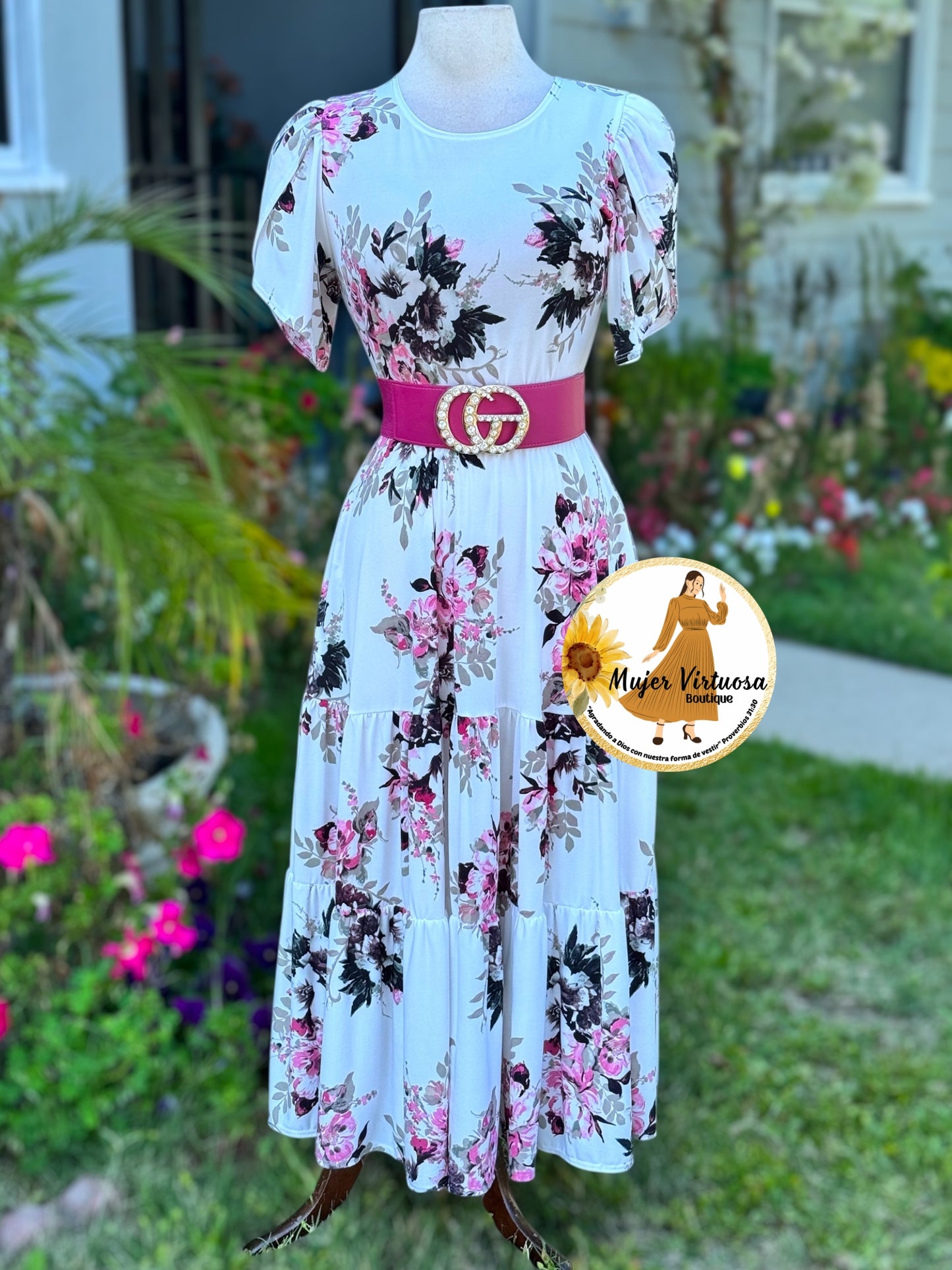 Abigail White Three Tier Dress