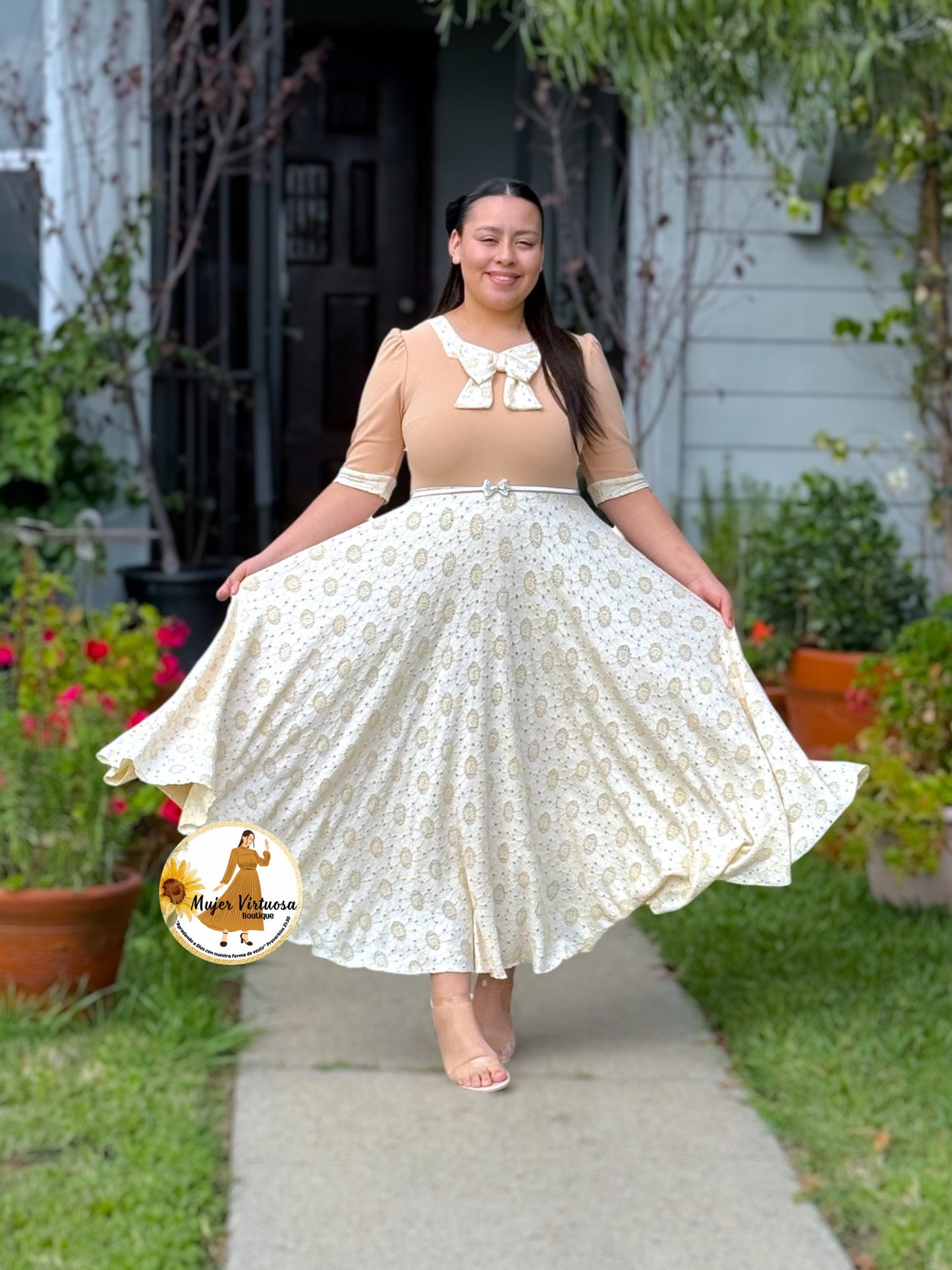 Madelyn Tan Bow Dress