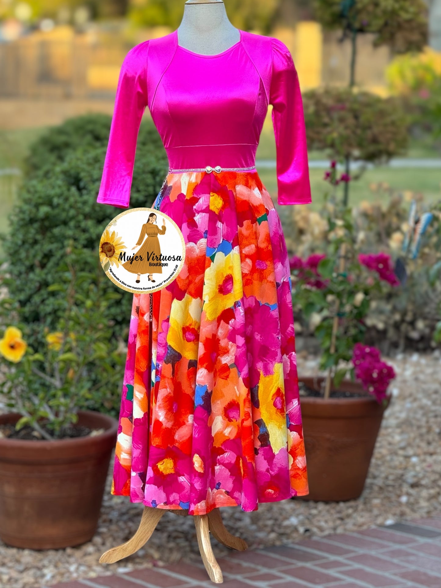 Fucsia Floral Maxi Dress