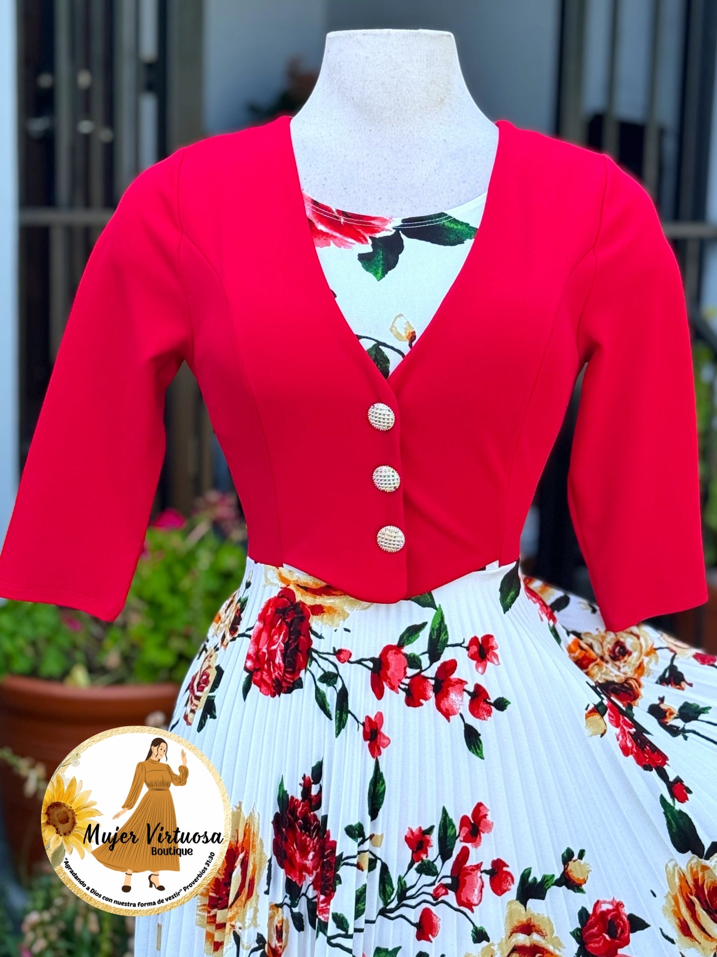 Maggie Red/White Blazer Dress