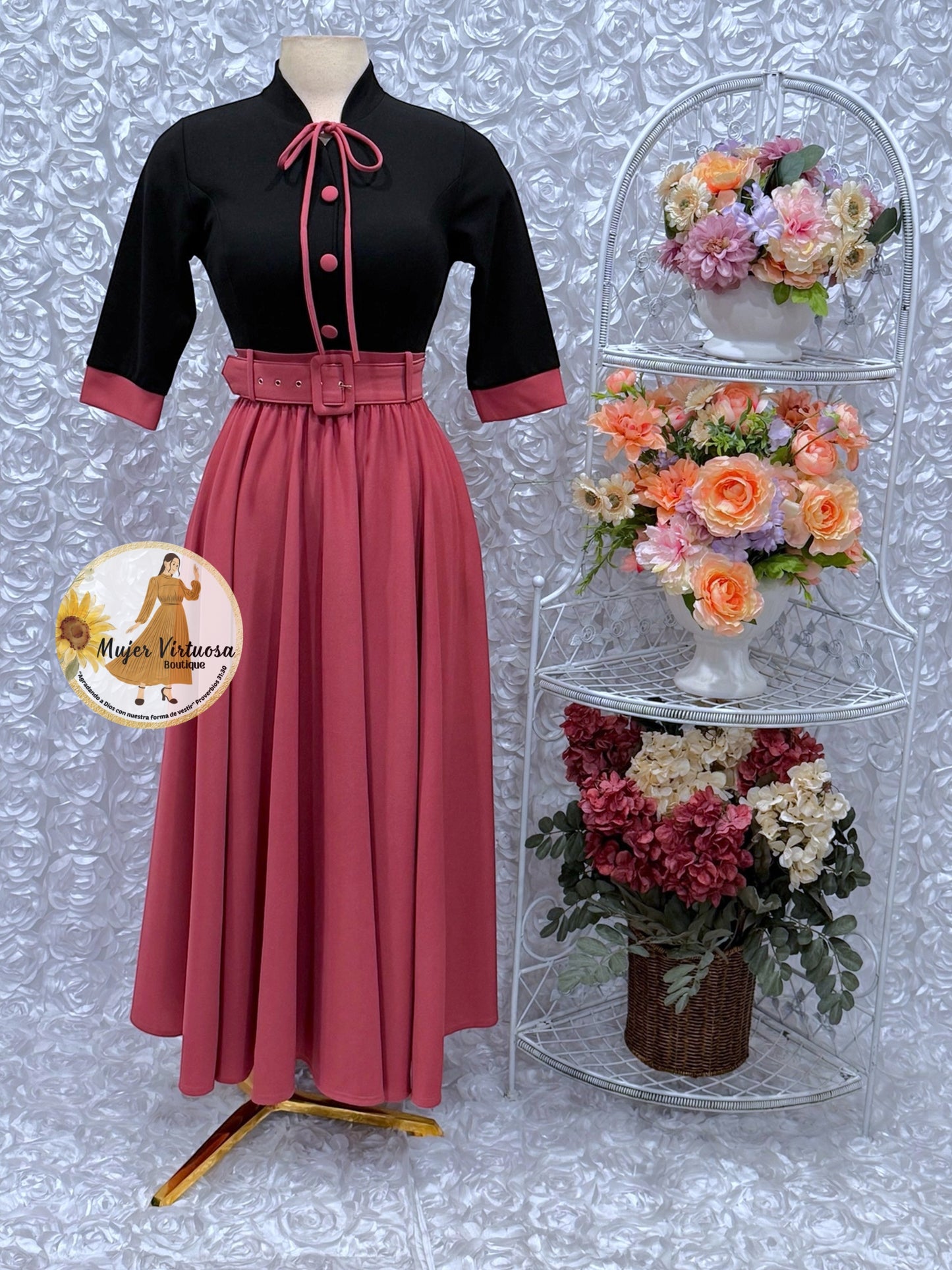 Maya Black & Rosa Viejo Dress