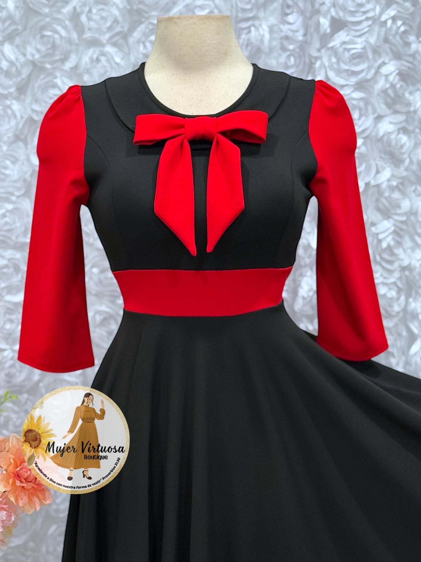Agatha Black/Red Sailor Dress